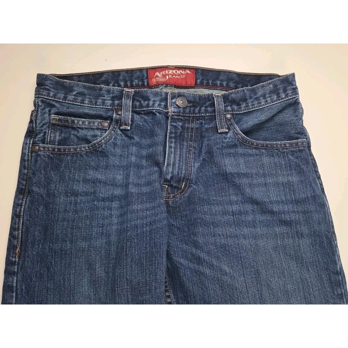Arizona Vintage Men’s Relaxed Straight Distressed 100% Cotton Blue Jeans 30 x 30