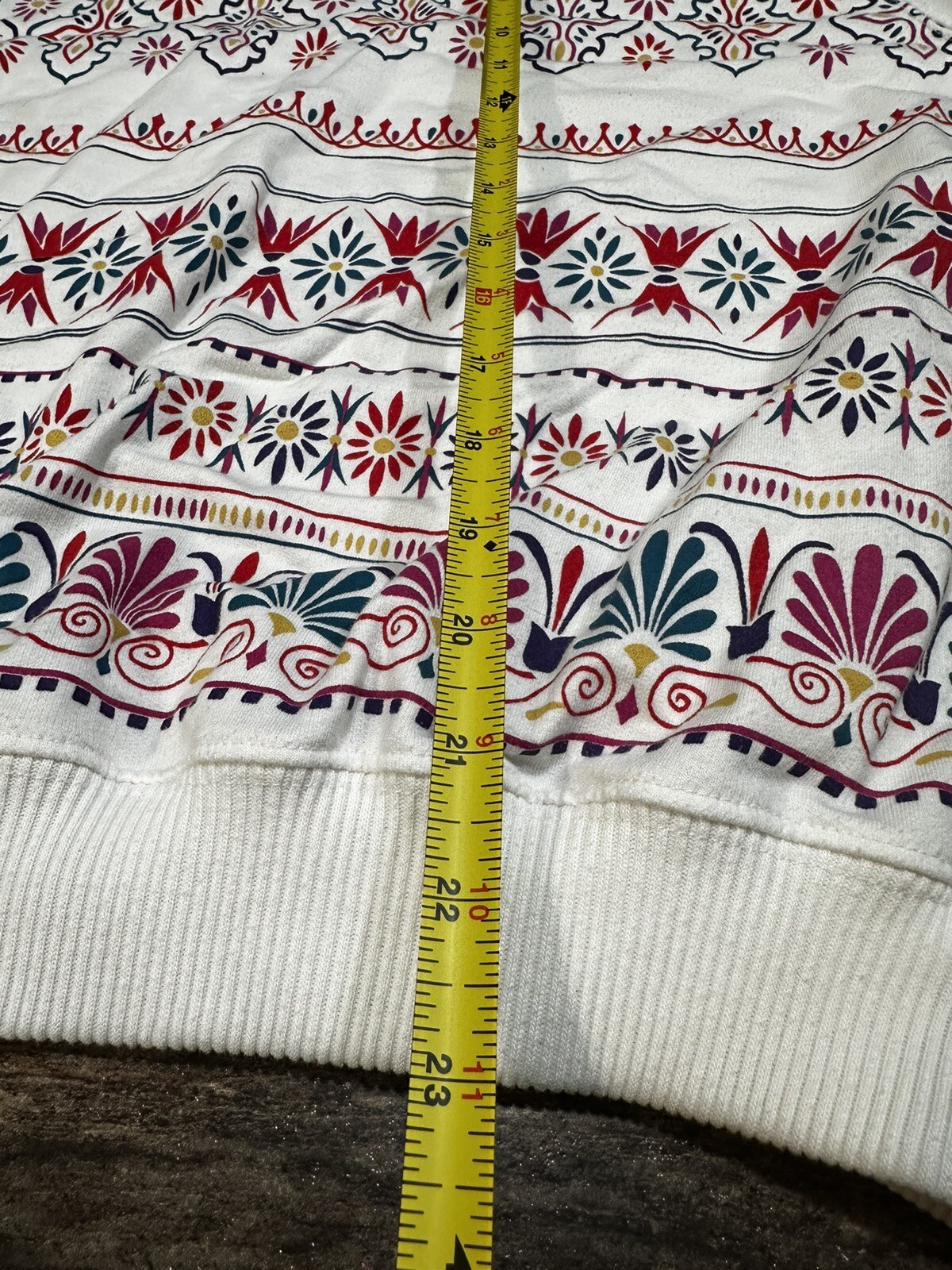 vintage cottage core sweater Grandmacore Color Pattern Blast Size M Floral Geo