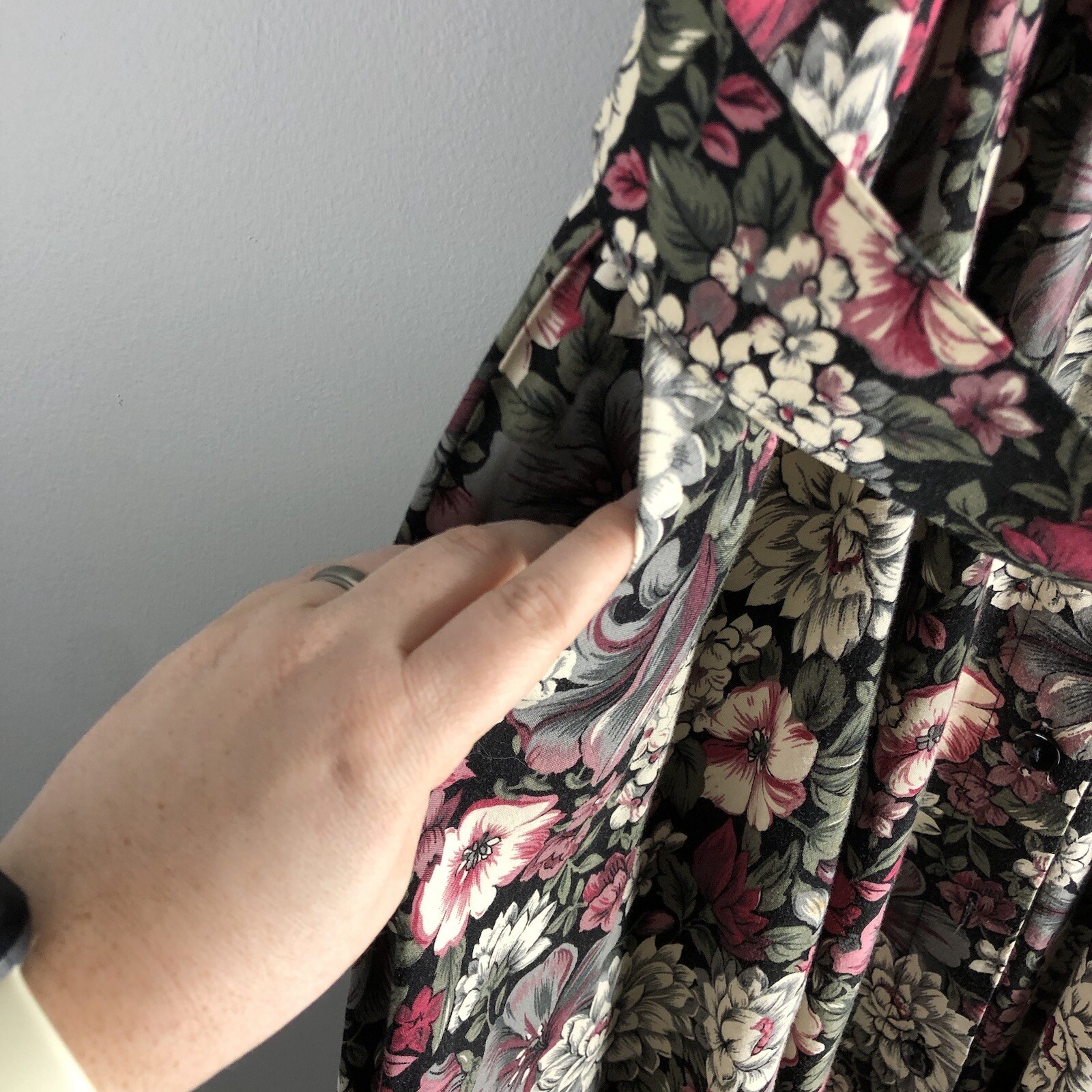 Country Romance Size 7/8 Cottagecore Floral 80s Cotton Garden Party Dress *FLAWS