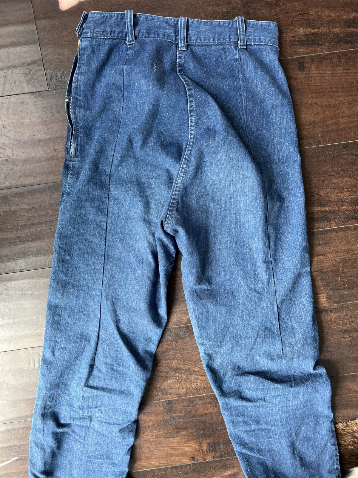 Vtg 40/50’s RANCH CRAFT Side Zipper Sanforized Western Jeans Pearl Snaps S/M