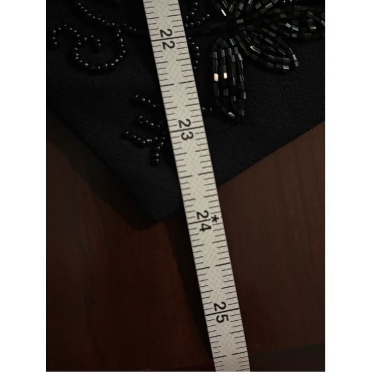 Vintage Liz Claiborne Beaded Black Crepe Vest (Tags removed) Sz Sm See pics