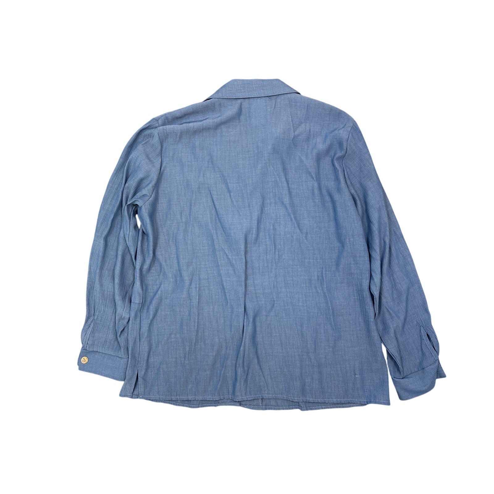 VTG NWT Tapestry light Blue chambray Large Button up shirt airy rayon blend