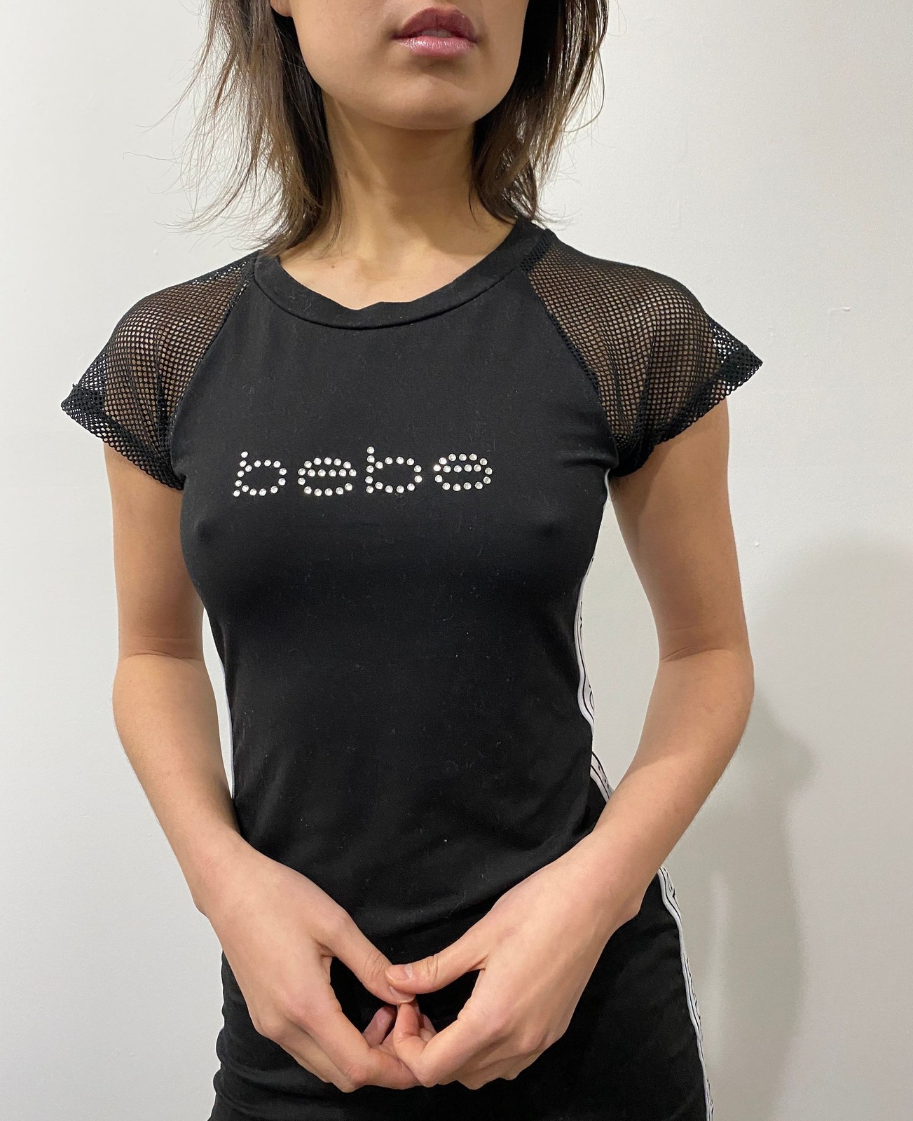 Y2K Bebe Mini Dress: Vintage Sporty Bandage Bodycon