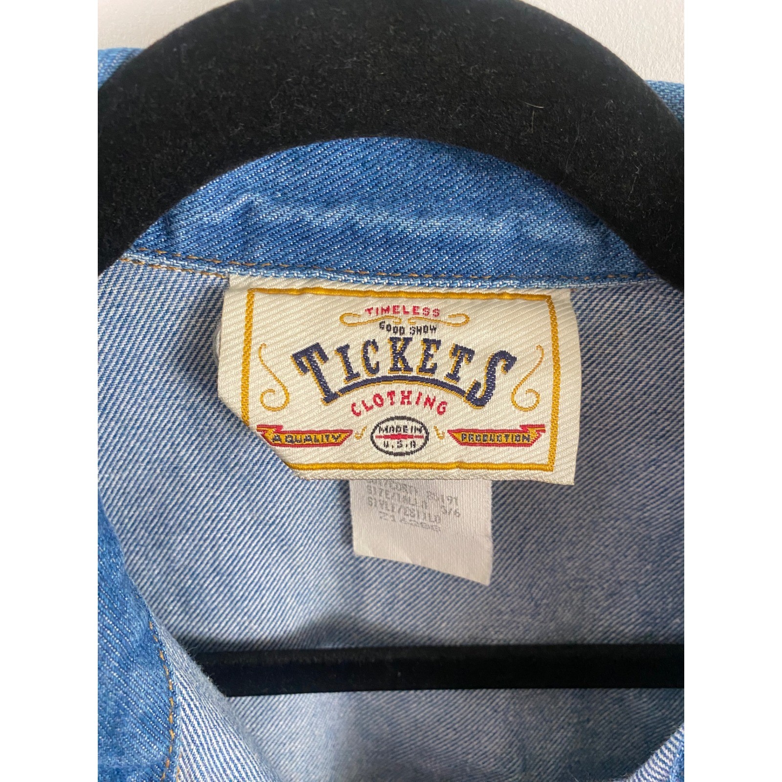 Tickets Clothing Vintage Denim Cropped Vest Blue Womens Size 5/6 Made in USA