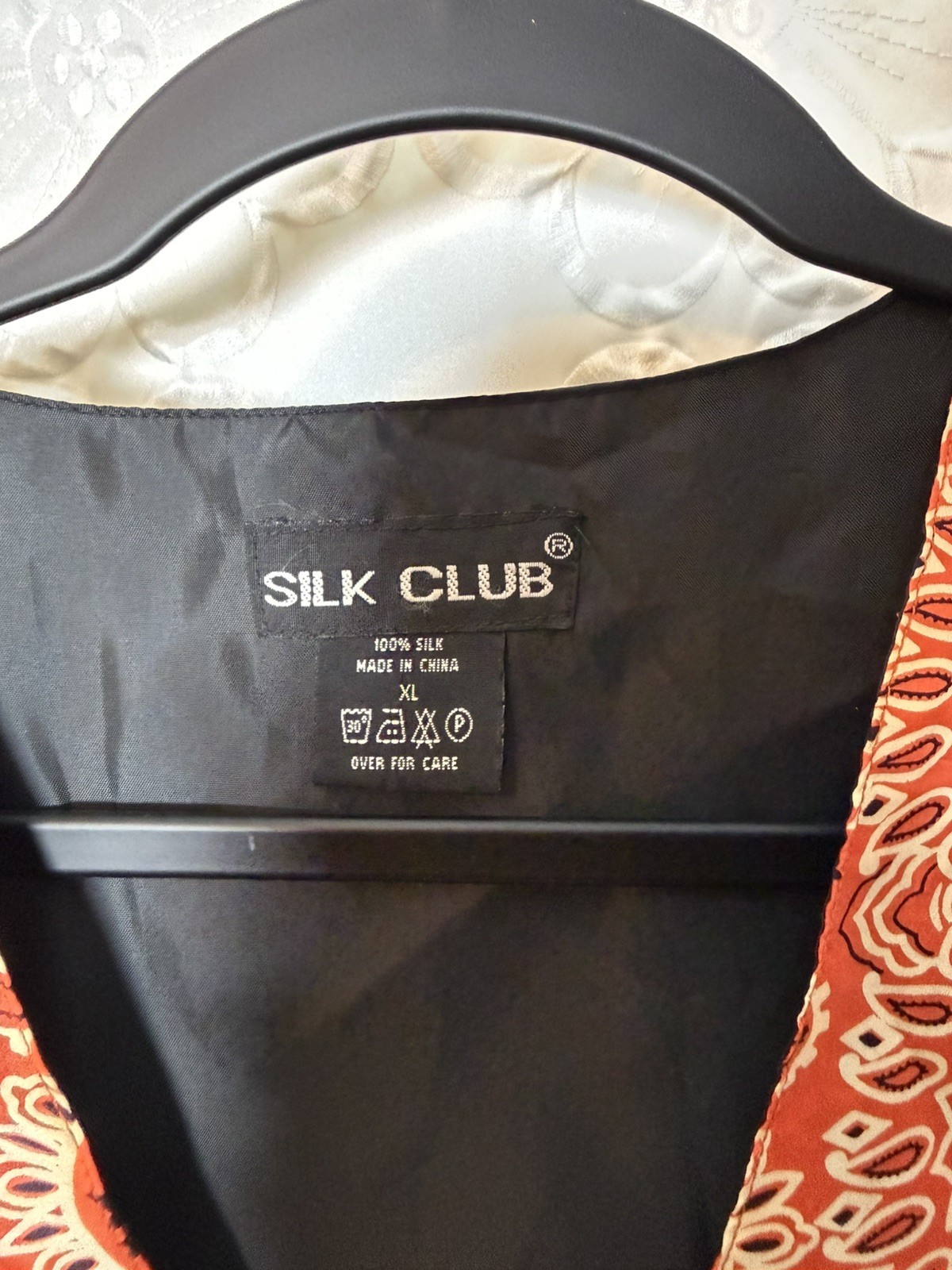 Silk Club Red Bandana Paisley Xl Vest Button Up Y2K 90s western rodeo Americana