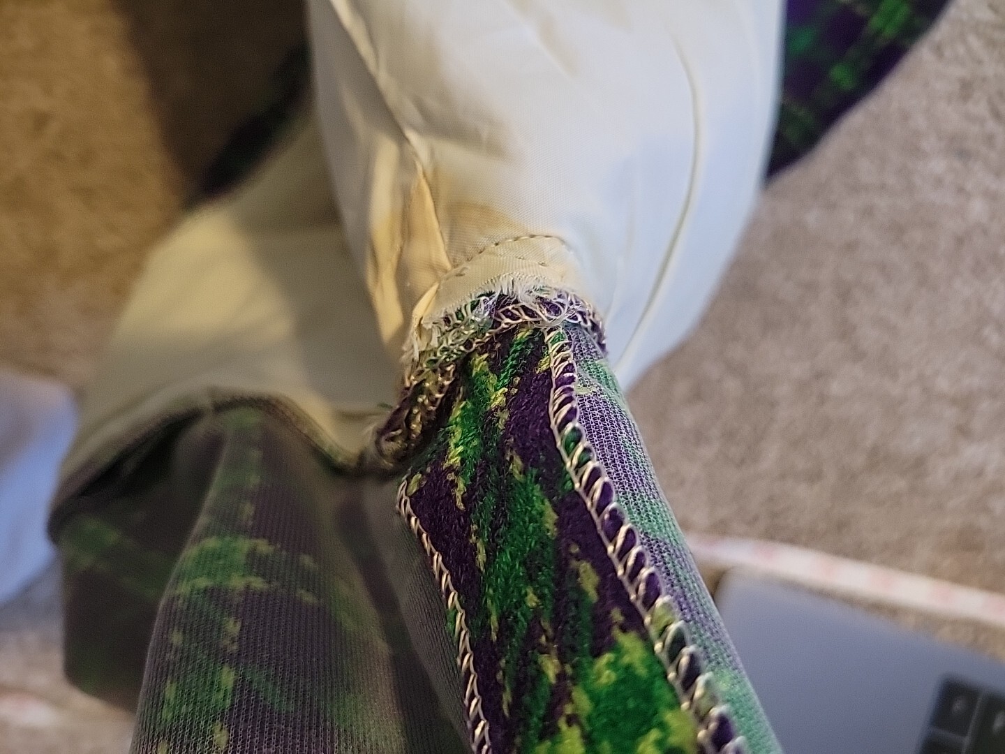 Vintage 60s/70s Lilly LONDON Purple Green Plaid Mini Twiggy 36 Long Sleeve
