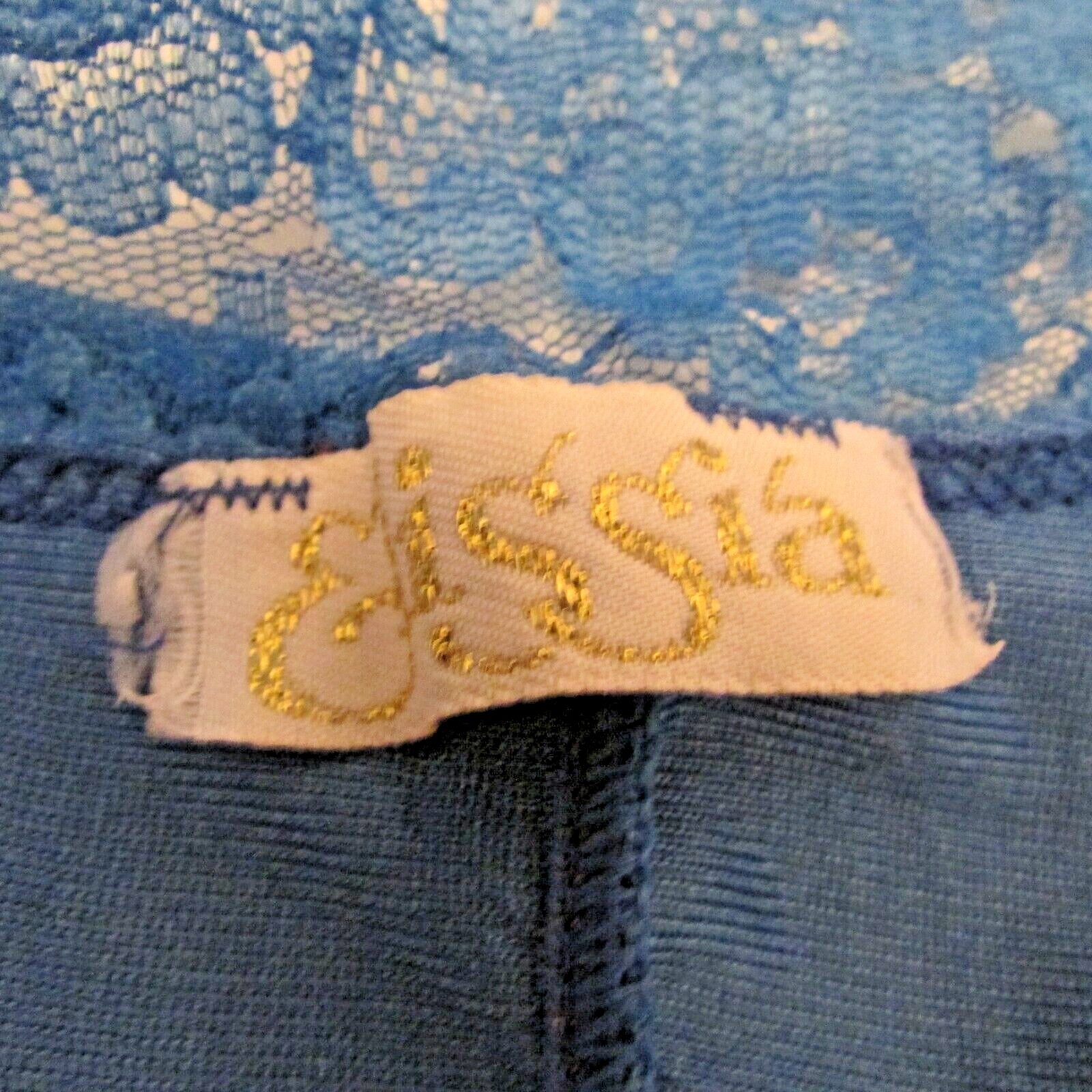 60’s Elissia Silky Nylon Lace Trim High Leg One Piece Teddy Bodysuit M USA made