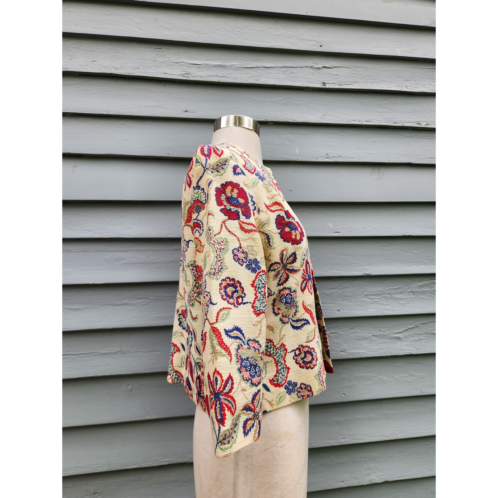 Vintage 60s Adelaar’s Aristocrat Jacket Cream Floral Paisley Tapestry 12