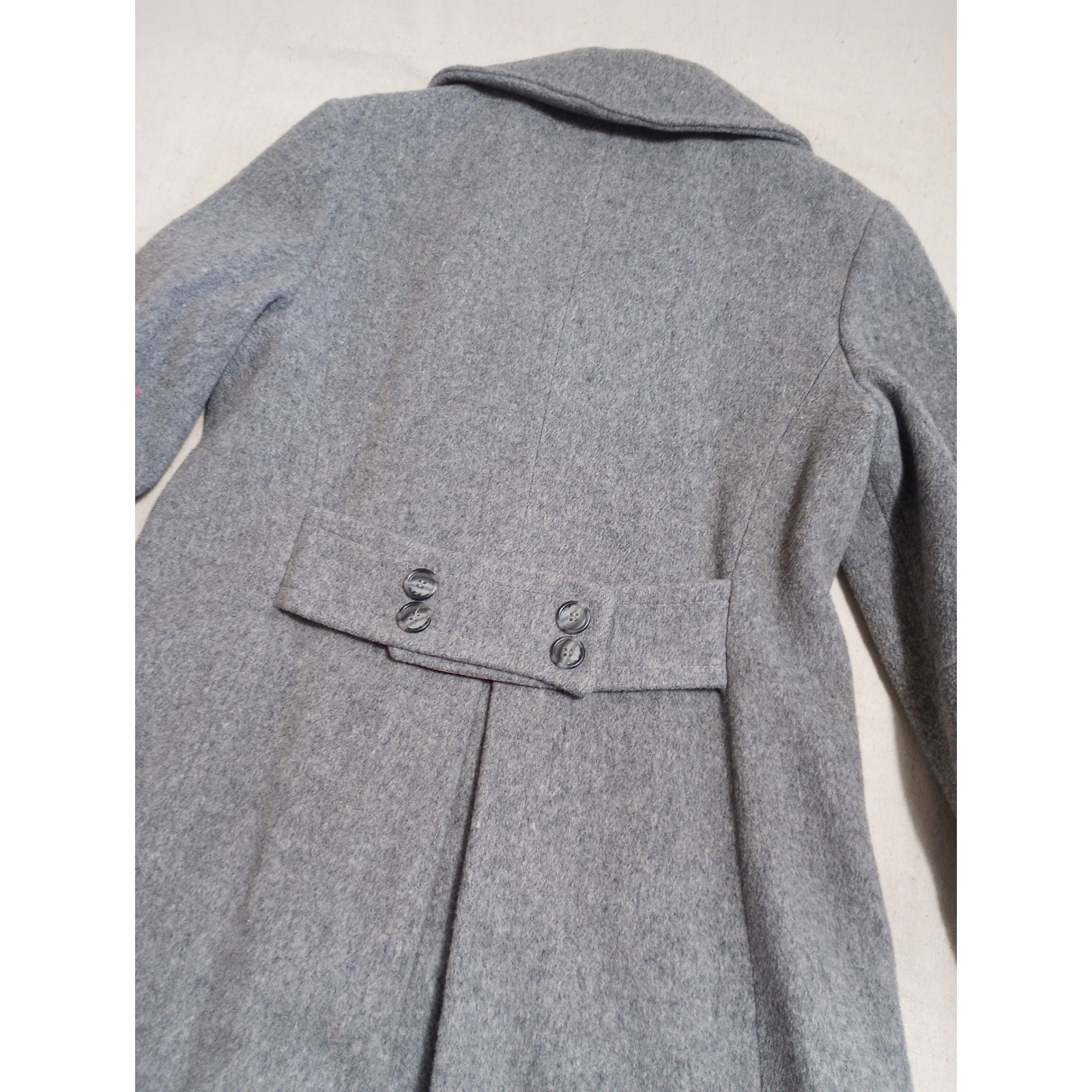 Vintage Top Flight Fashions Gray Wool Double Breasted Pea Coat Made in USA M