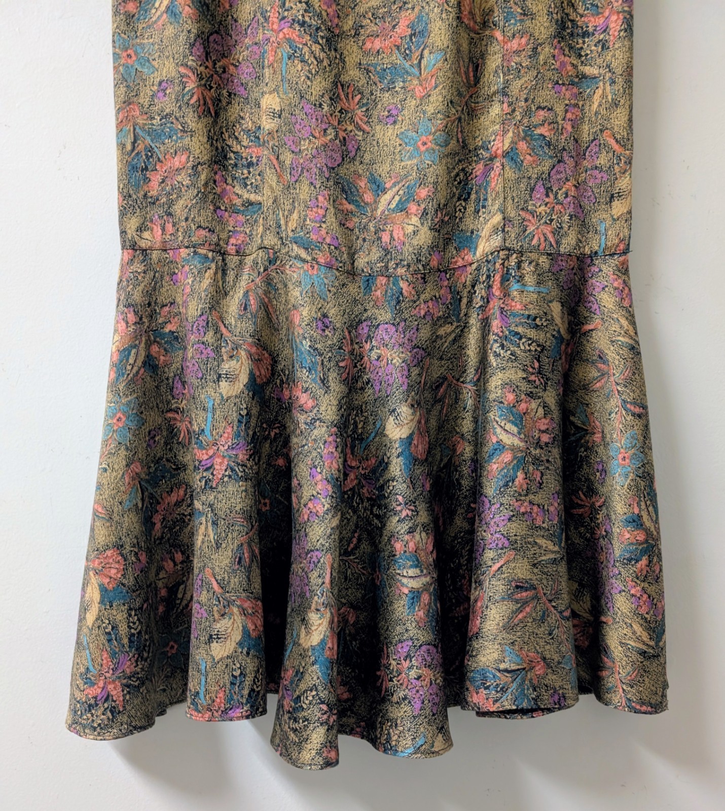 Vintage Platinum By Dorothy Schoelen Floral Trumpet Skirt S/M