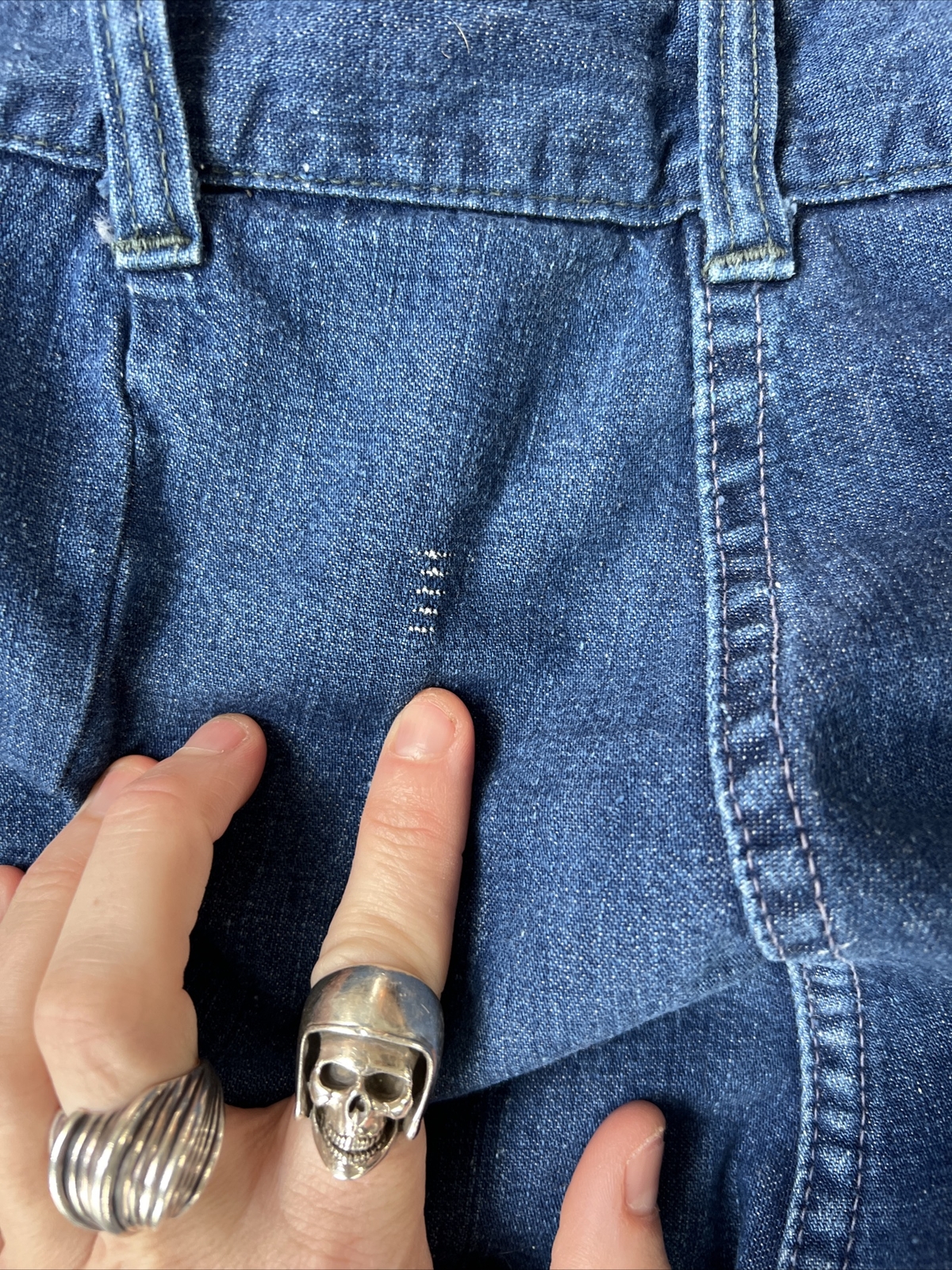 Vtg 40/50’s RANCH CRAFT Side Zipper Sanforized Western Jeans Pearl Snaps S/M