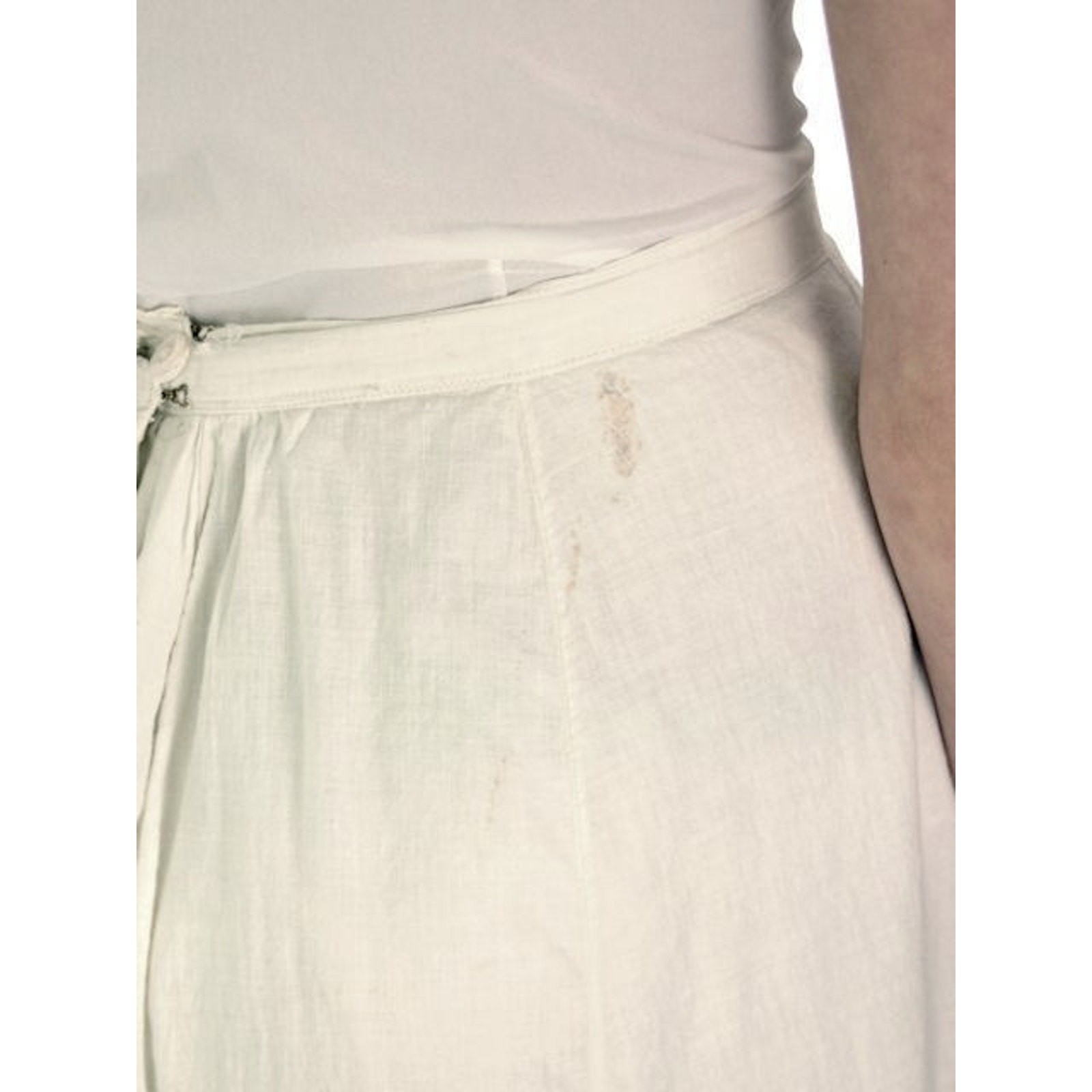VTG Victorian Cotton Petticoat White Lace Bustle Edwardian Prairie Skirt
