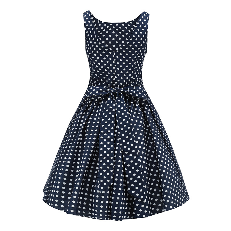 Retro Rockabilly 50s 60s Swing Vintage Dress Casual Print Floral Polka Dot Dress