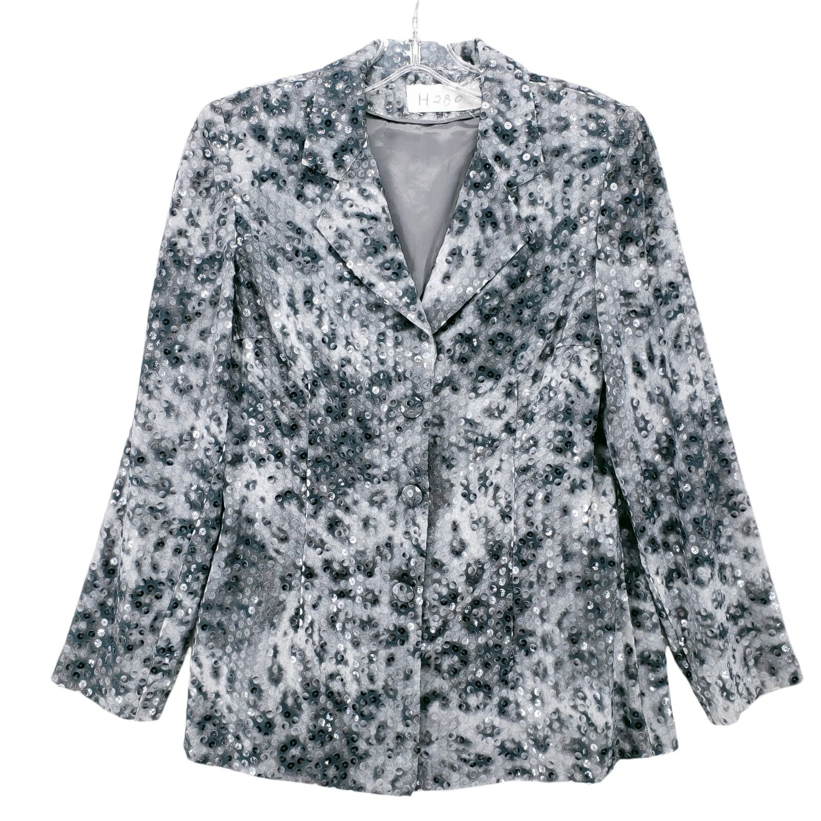 Vintage Gray Sequin Embellished Light Jacket Custom Made EUC Size Medium?