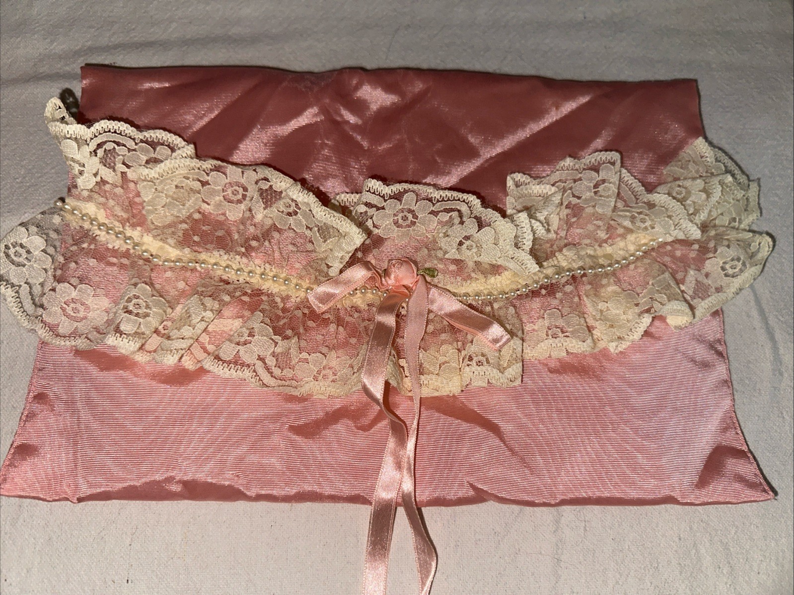 Vintage Victoria’s Secret Satin Taffeta Lingerie Bag And Gold Label Tap