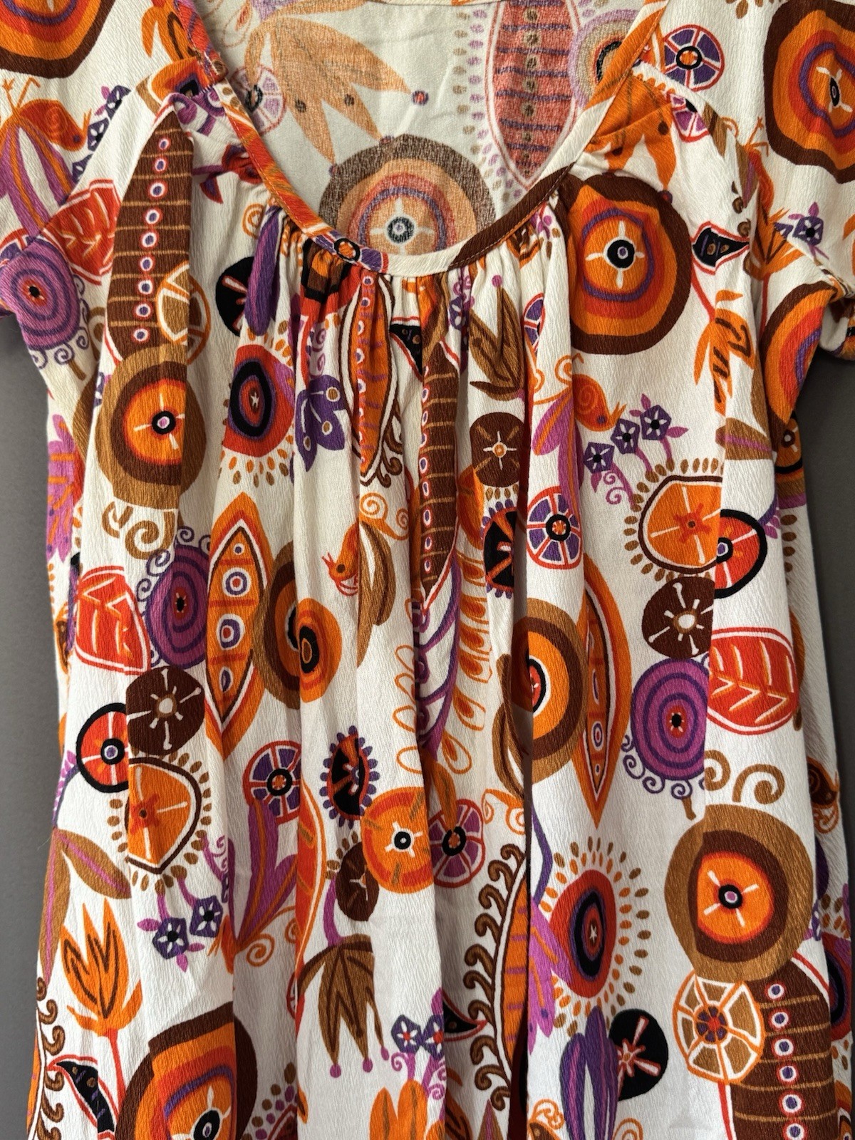 Tagless Wonder Vintage Hawaiian Dress Flower Power Tiki Cotton Large