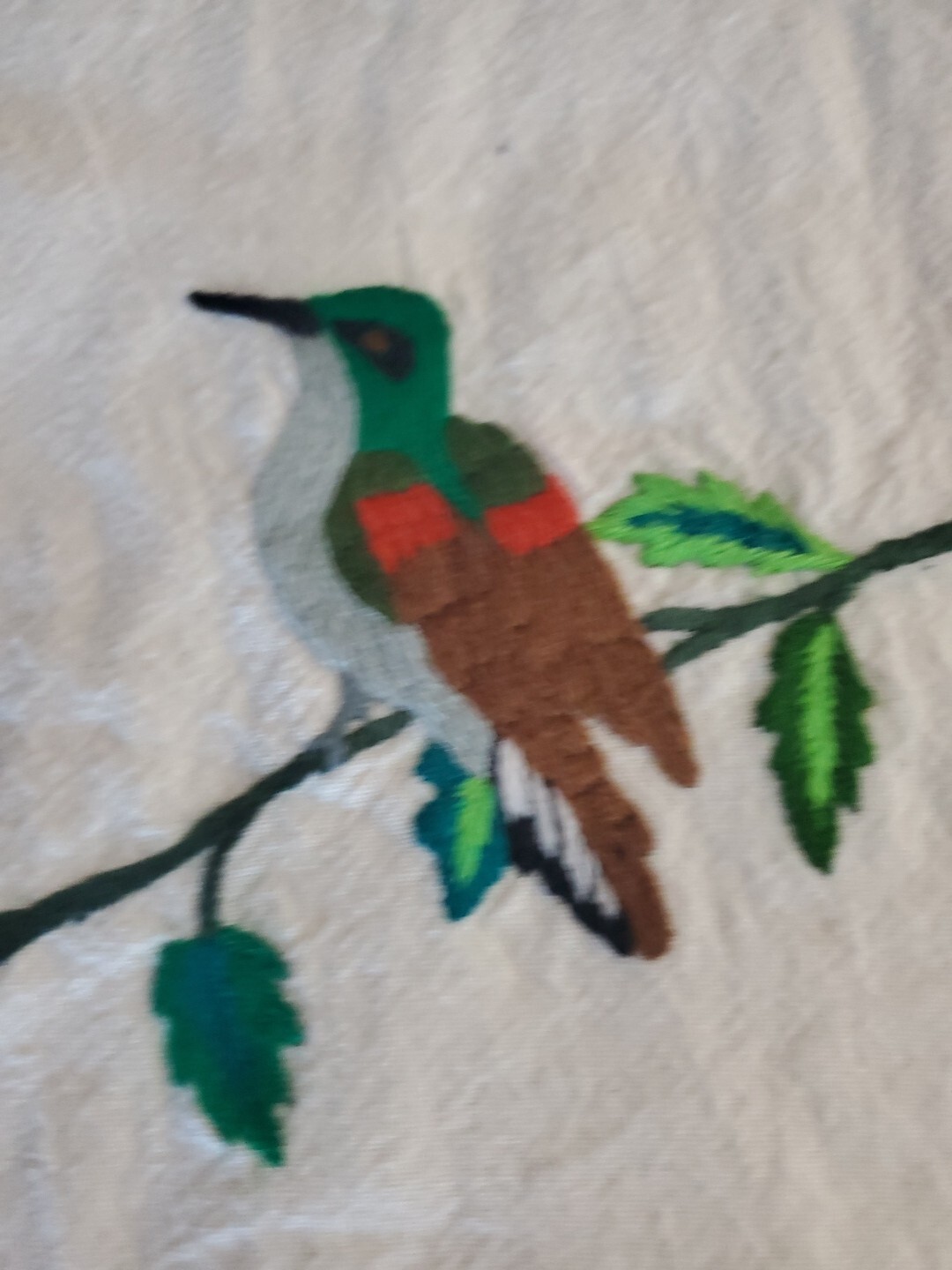 Vtg Handmade Vest Bird Embroidered Applique Womens Sz XL Cottagecore Art