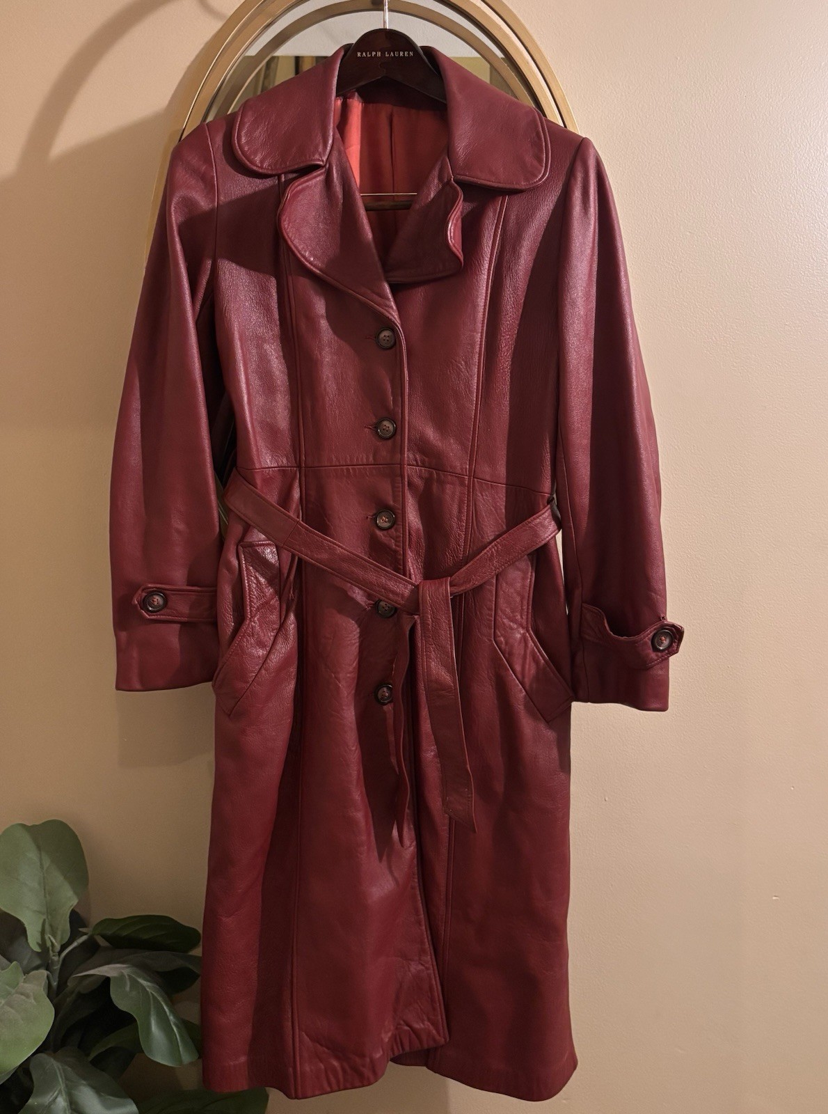 Vtg Leathers by New England Sports Wear Co Leather Trench Coat Women’s Medium