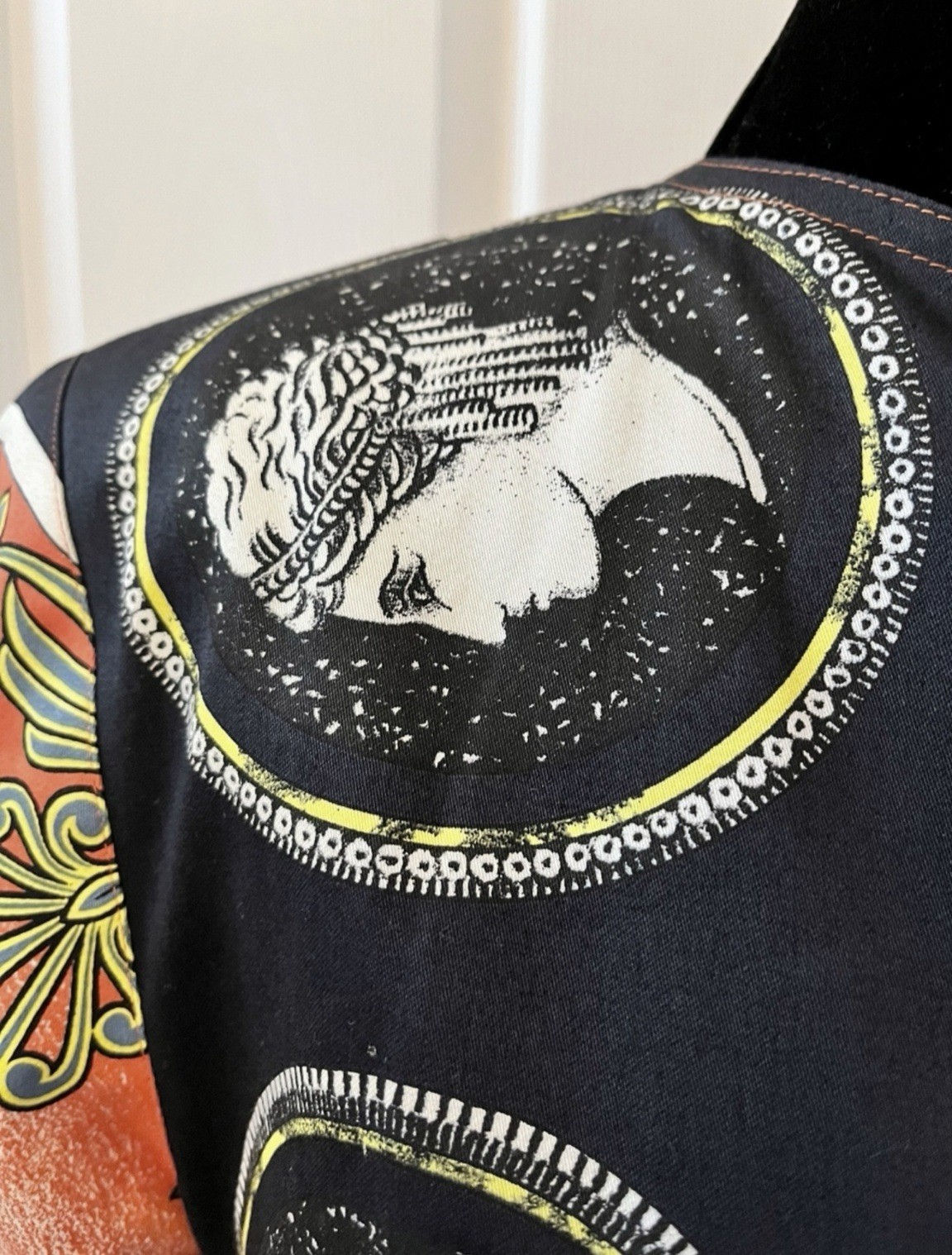 Vintage GIANNI VERSACE Multicolor 100% Cotton Jacket, Made In Italy, Signed