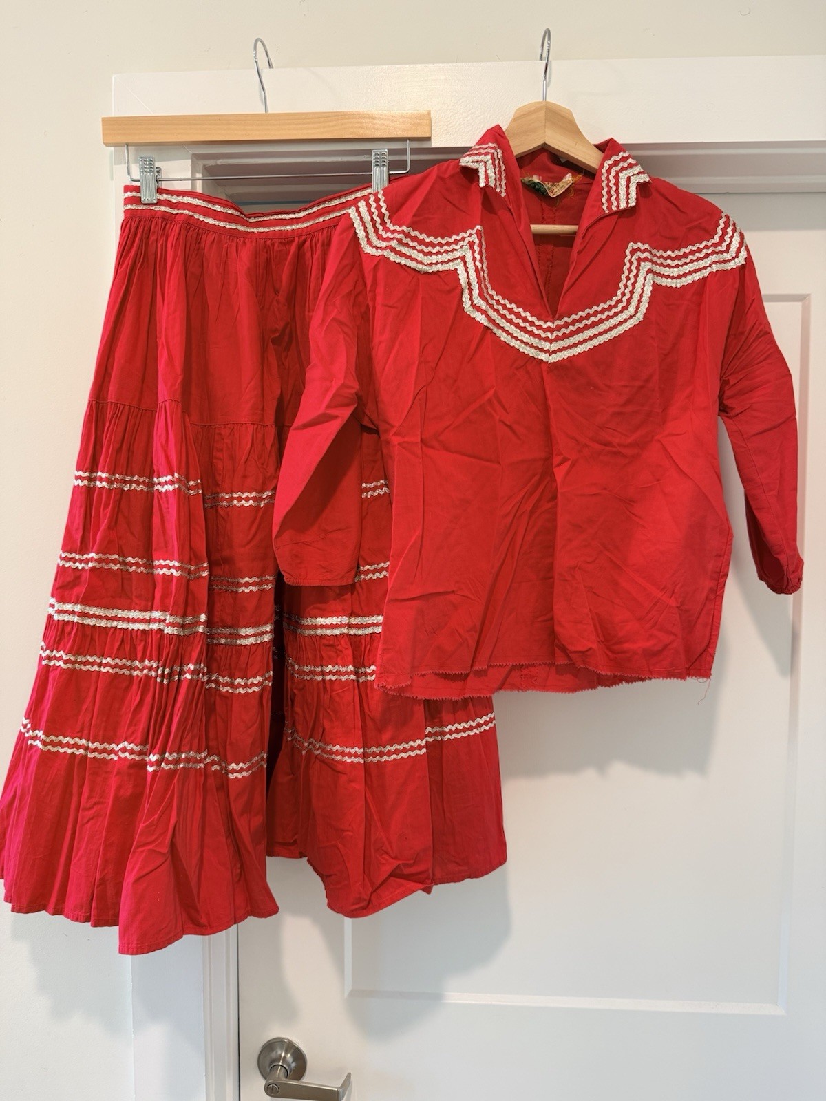 Vintage 40s 50s Thunderbird Fashions Patio Skirt & Shirt Set Western Swing Dress
