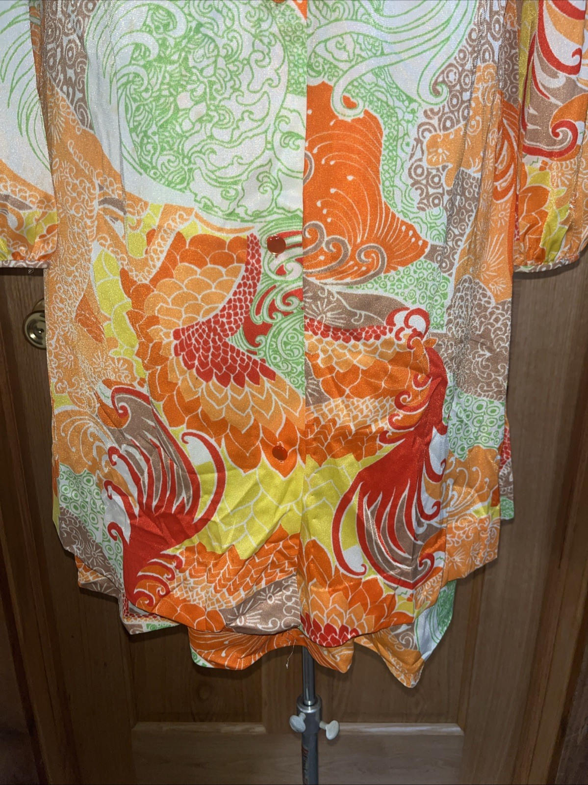 Vtg 60s Gossard Artemis Sheer Nylon Dress/Night Gown Bright Floral Read