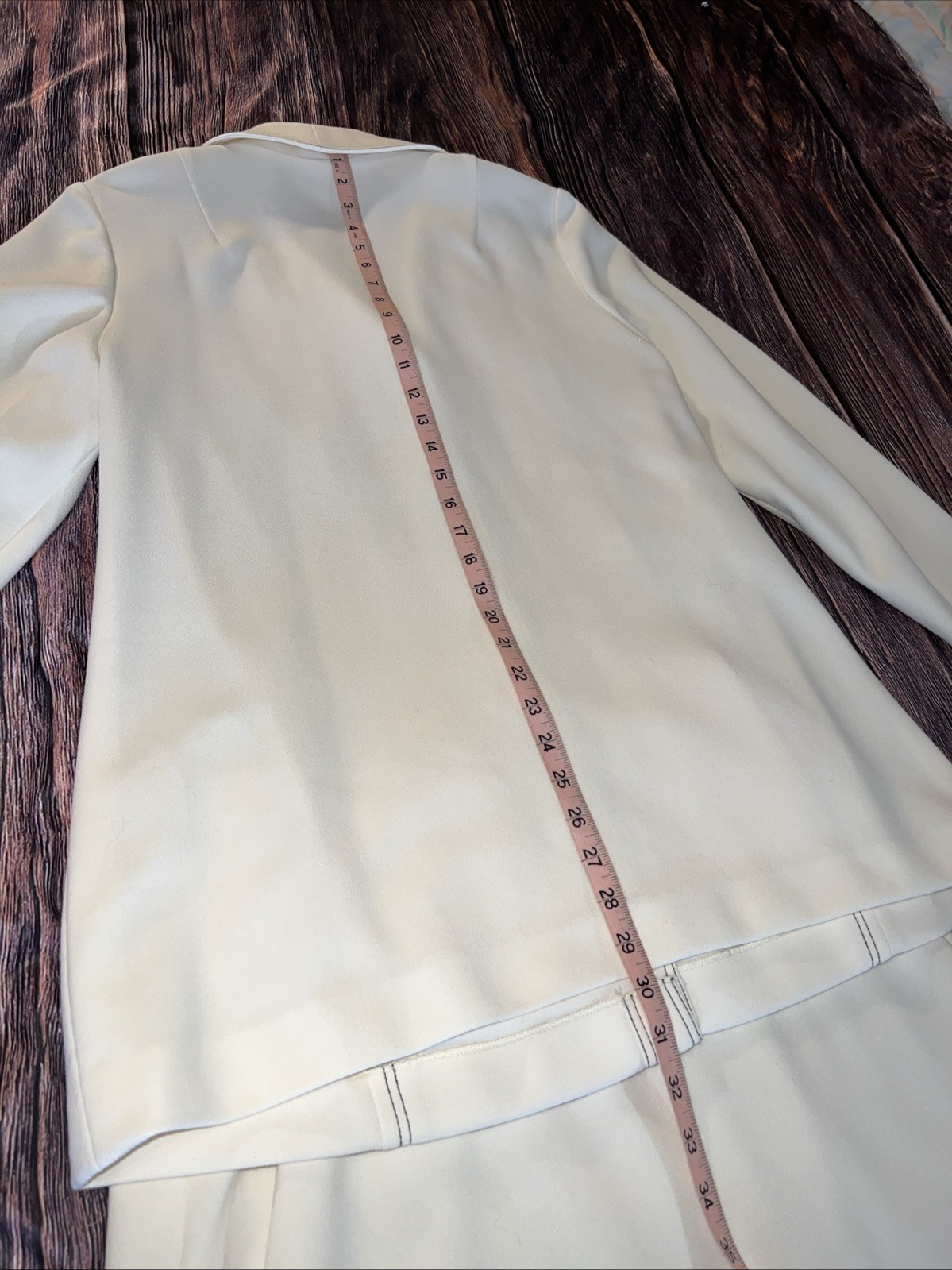 Vintage Custom Tailored By Nardis Of Dallas Blazer Jacket & Skirt Set Cream