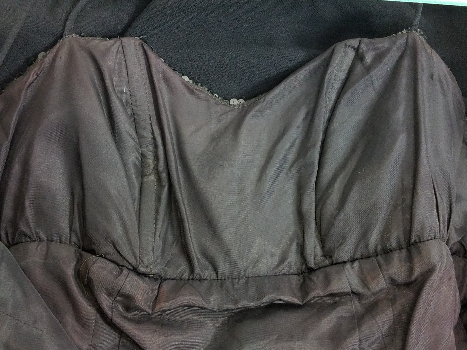 Vintage Jay Herbert Dress Size 12 Black Cocktail Party Dress Sweetheart Sequins