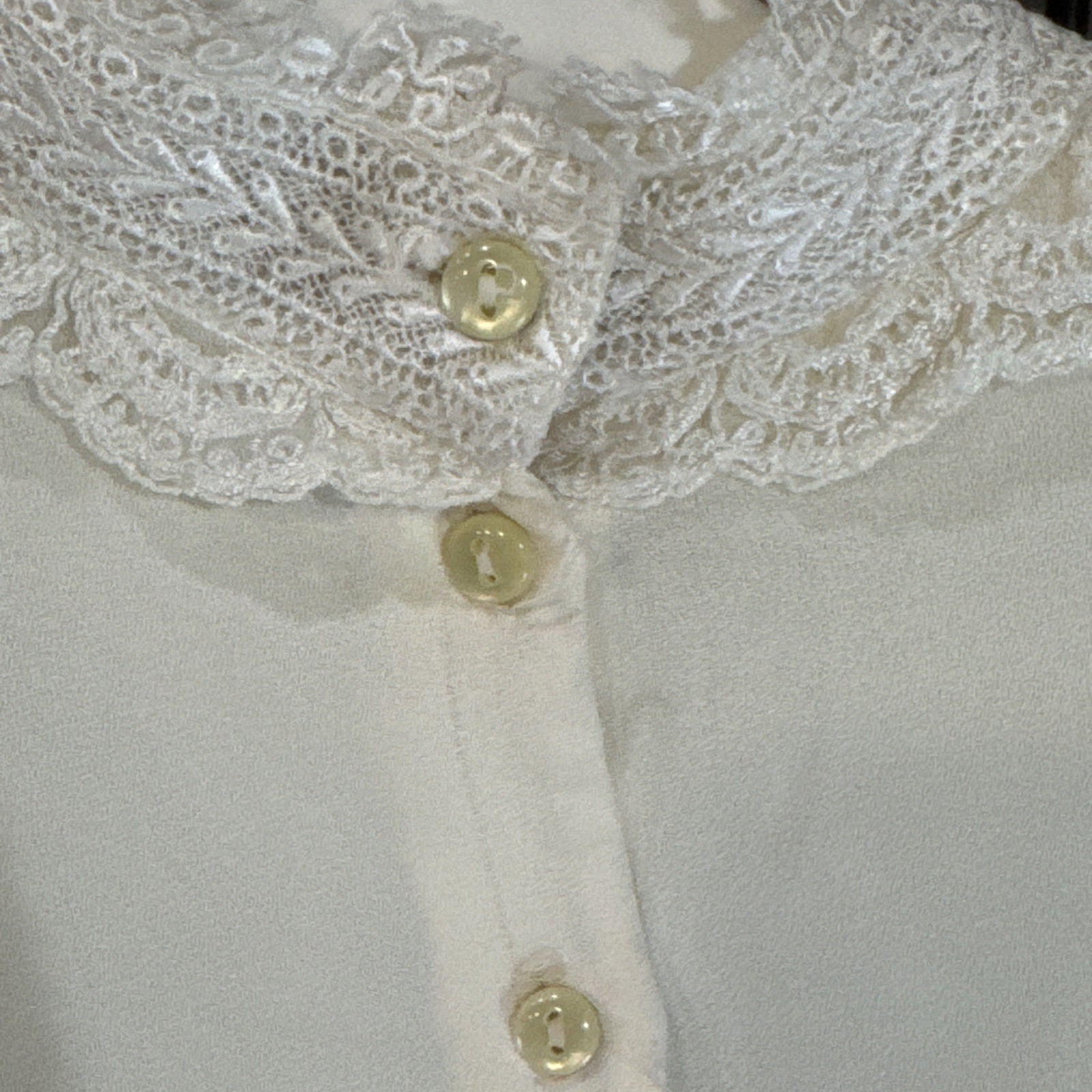 VTG Scott McClintock Dress 5/6 Lace 80s Victorian Cottagecore Tea Party Cream