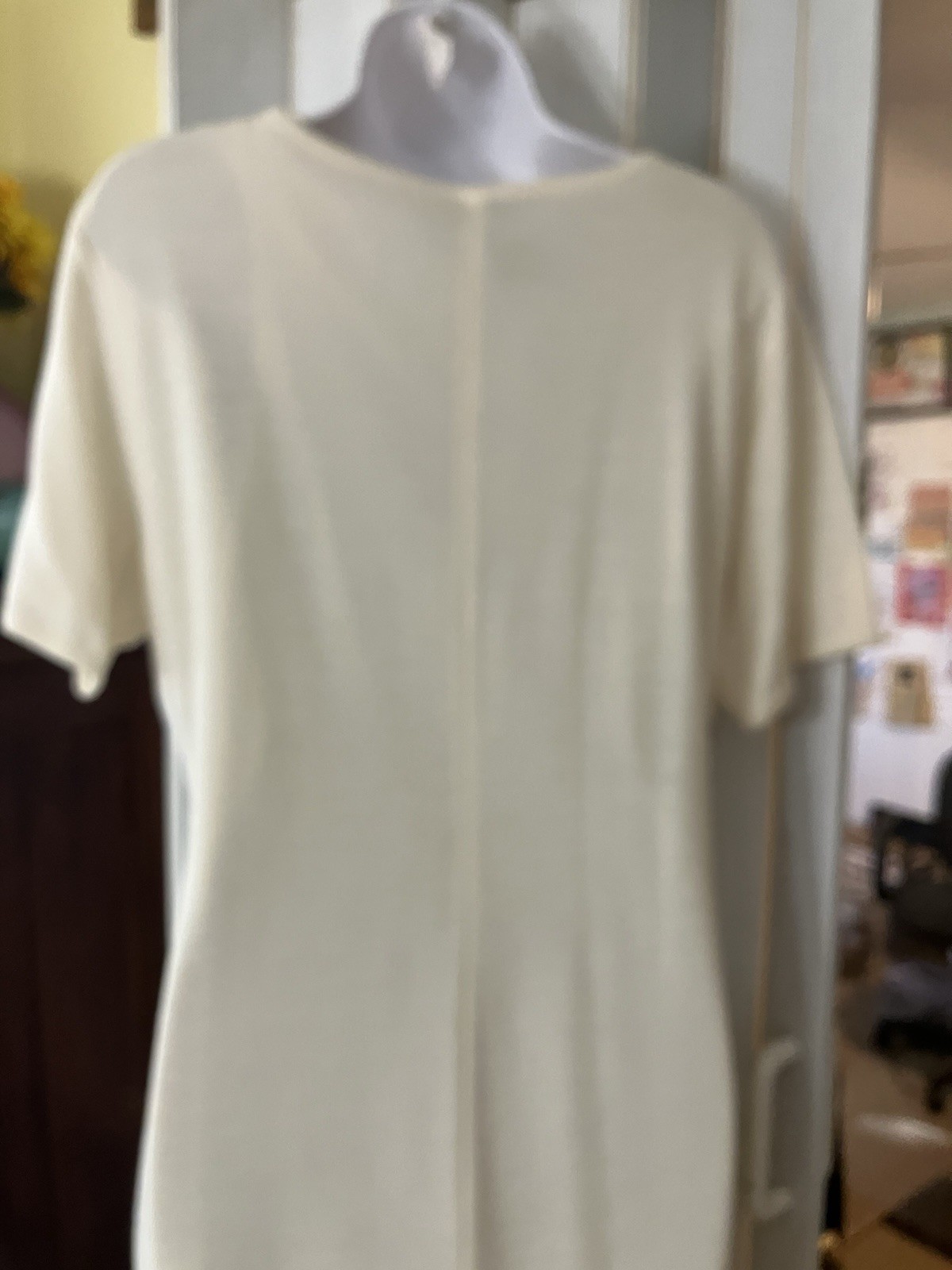 VTG Carole Little Knit Dress & Jacket Cream Silver Beaded Wool Blend XL New NWT