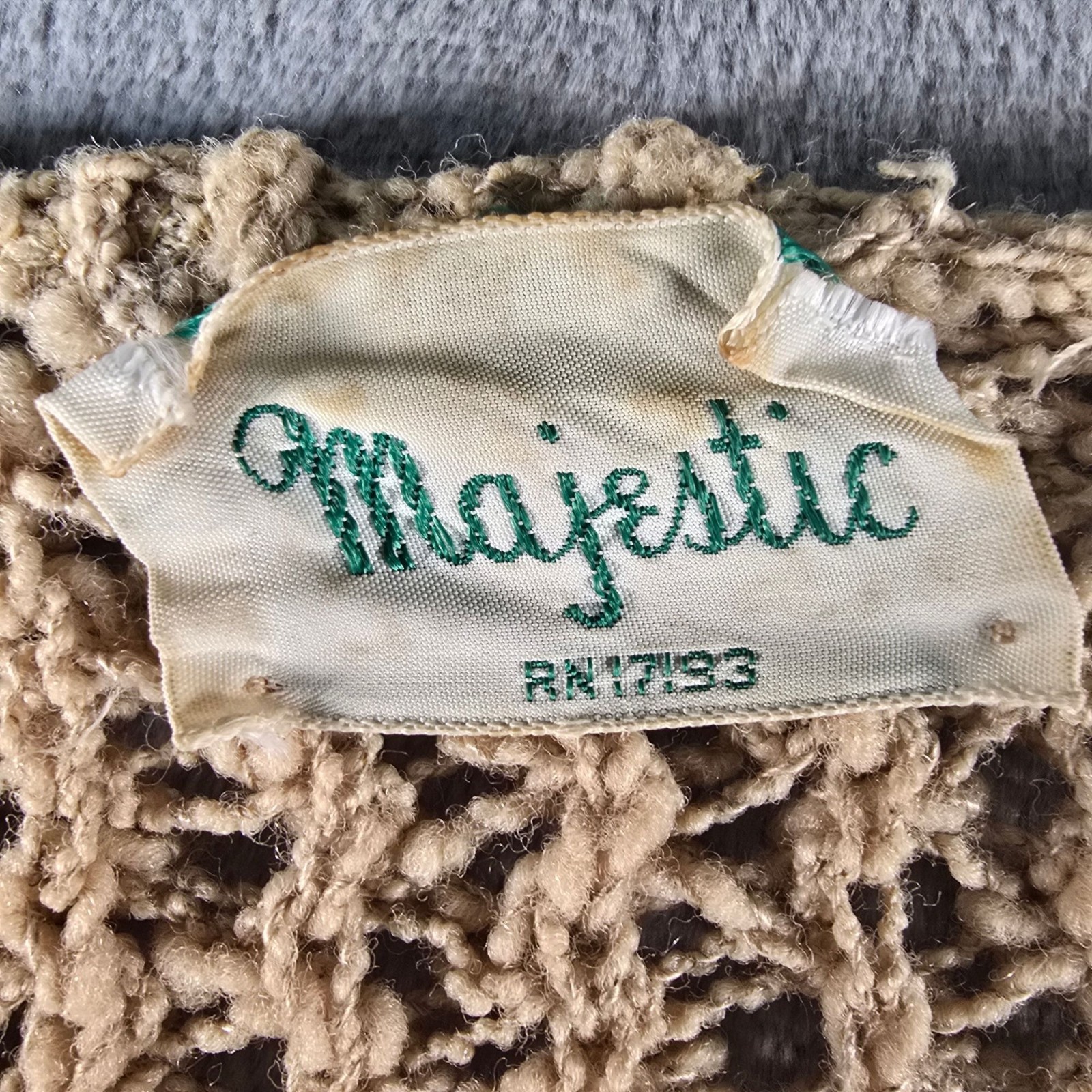 Vintage 1960s Majestic Women’s Boho Open Knit Button-Front Cardigan Sweater (M)