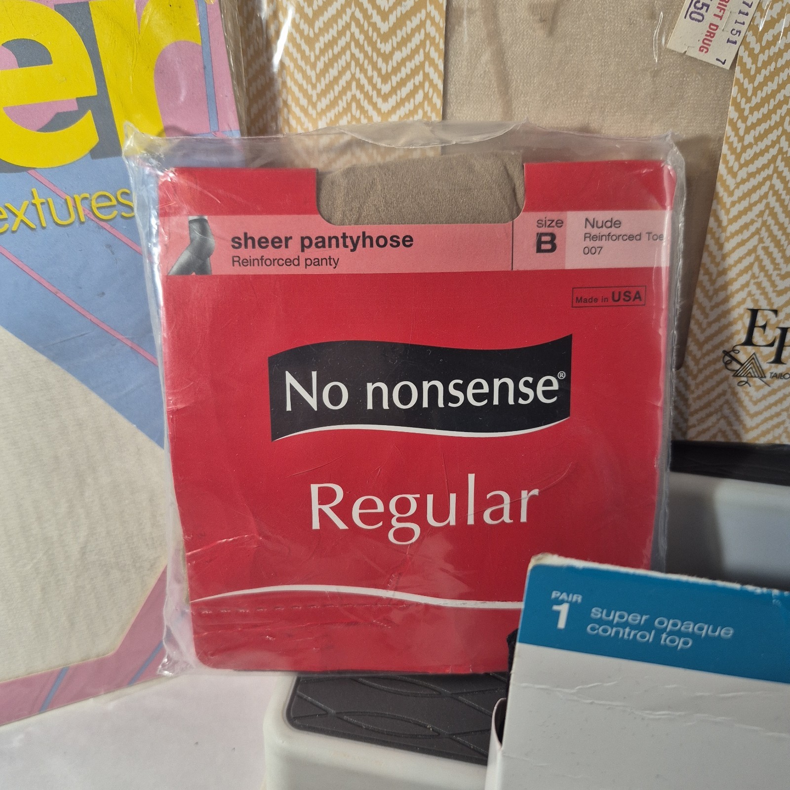 Pantyhose Lot of 7 Mixed Brand No Nonsense, Sears, EP, & Mayer (Size B & Large)