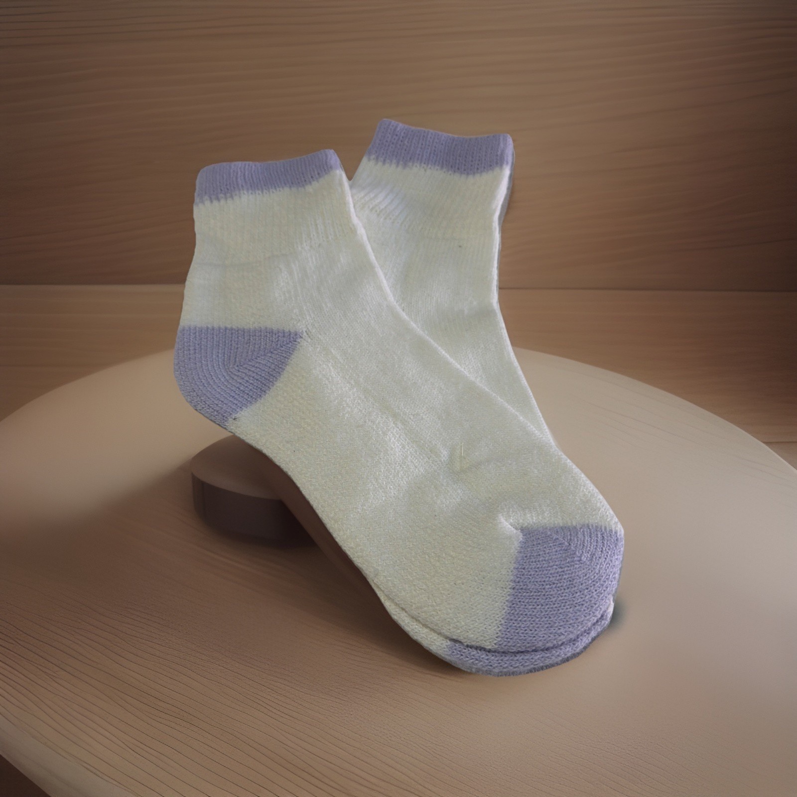 VTG Women’s Socks Cuff Striped 7-9 Orlon Acrylic Blend 80s Purple Toe USA Made.