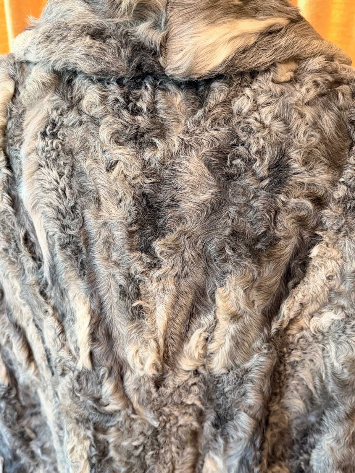 Vintage 1950s/60s Persian Curly Lamb Silver Grey Fur Coat Size M/L