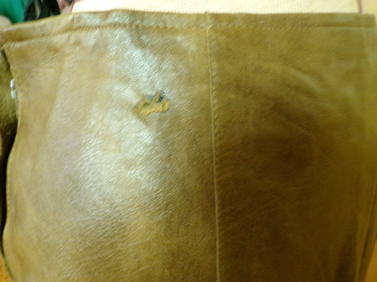 Vintage THE PHYLLIS LOOK Brown Leather Skirt & Vest Waist 31″