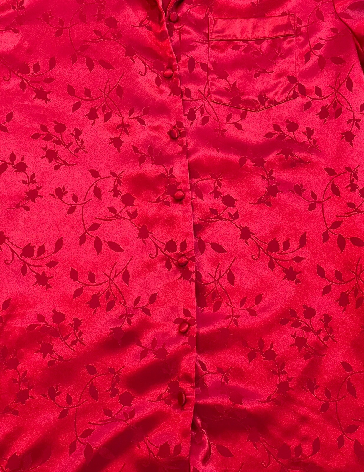 Vintage Red Satin Finish Pajama Set by Inner Most Size S