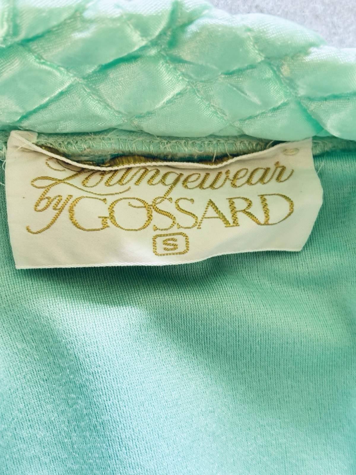 Vintage Loungewear By Artemis Gossard Robe Teal Green With Satin Trim Women’s S