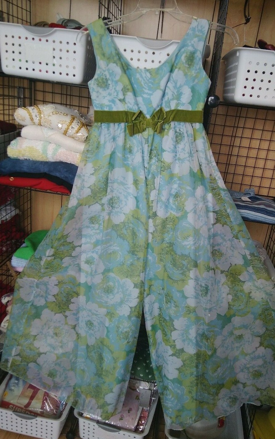 Lorrie Deb San Francisco maxi dress Jump Suit 7 Palazzo blue split skirt 60s VTG