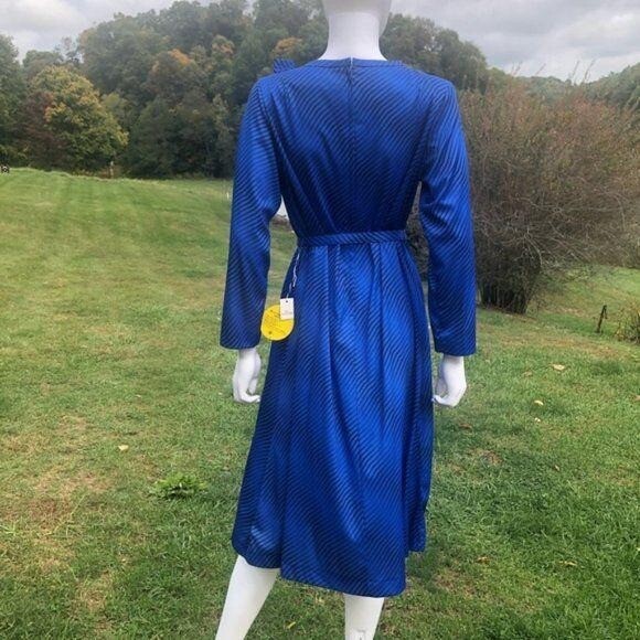 Vintage | 70s NWT British Lady A-Line Day Dress Stripes Sz 14