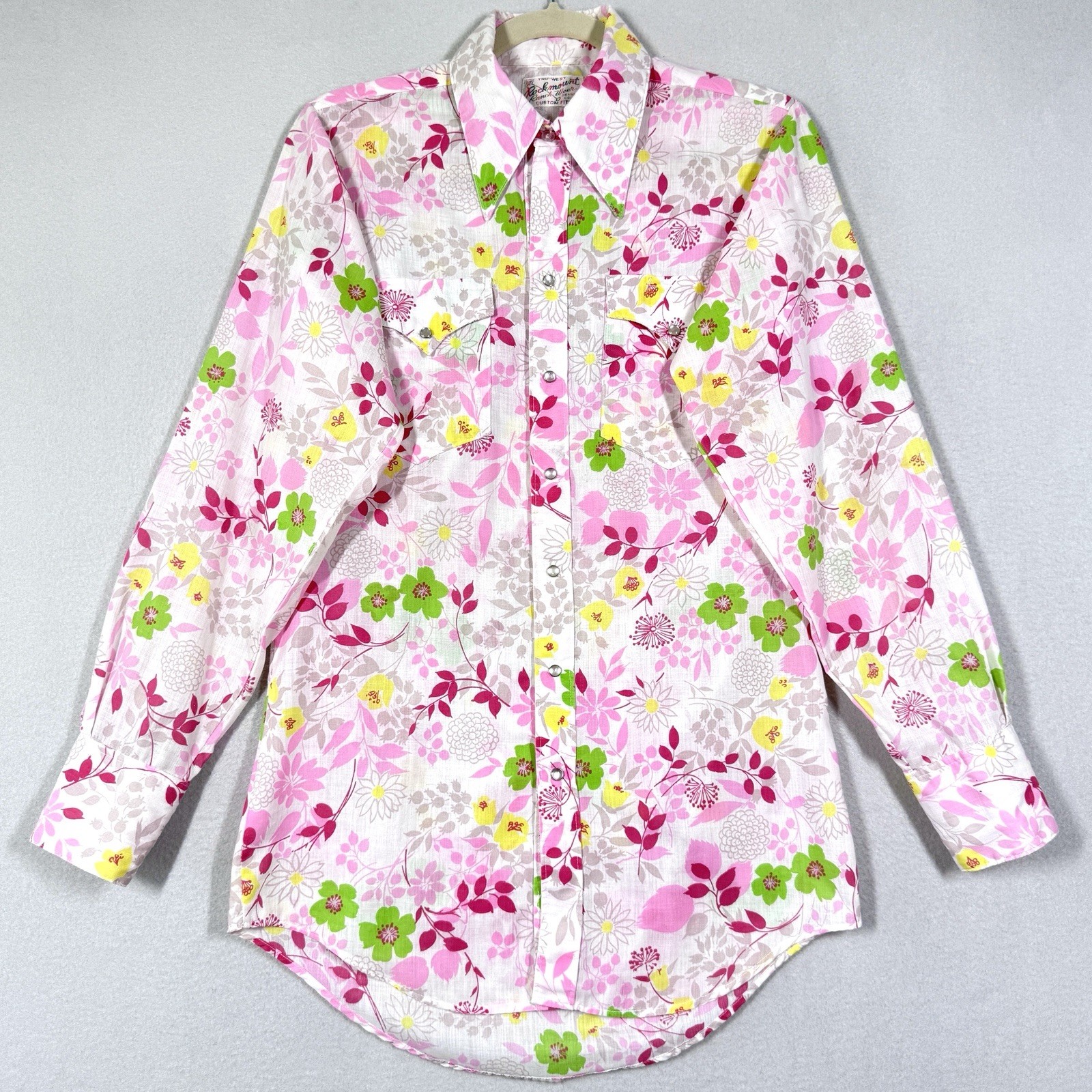 Vintage Rockmount Ranch Wear Shirt Women S/M Western Pearl Snap Retro Floral 70s
