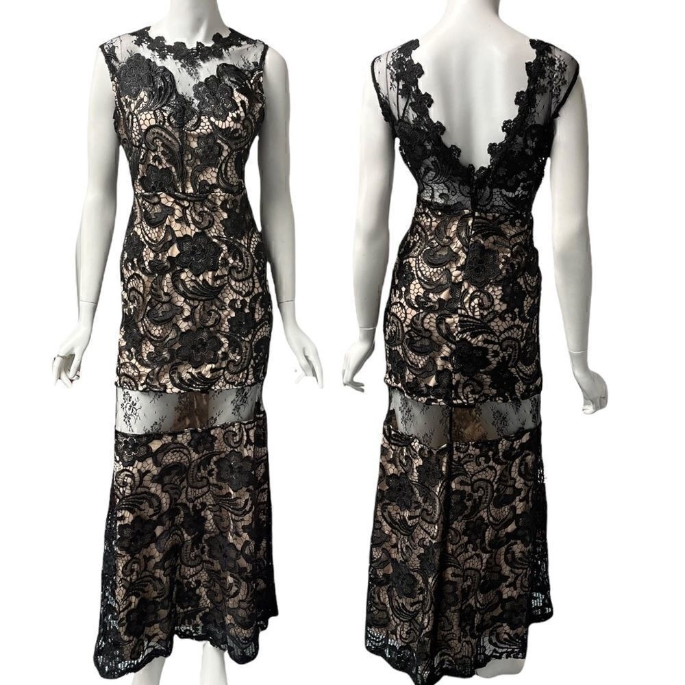 The clothing company Black Lace Cut-Out Gown