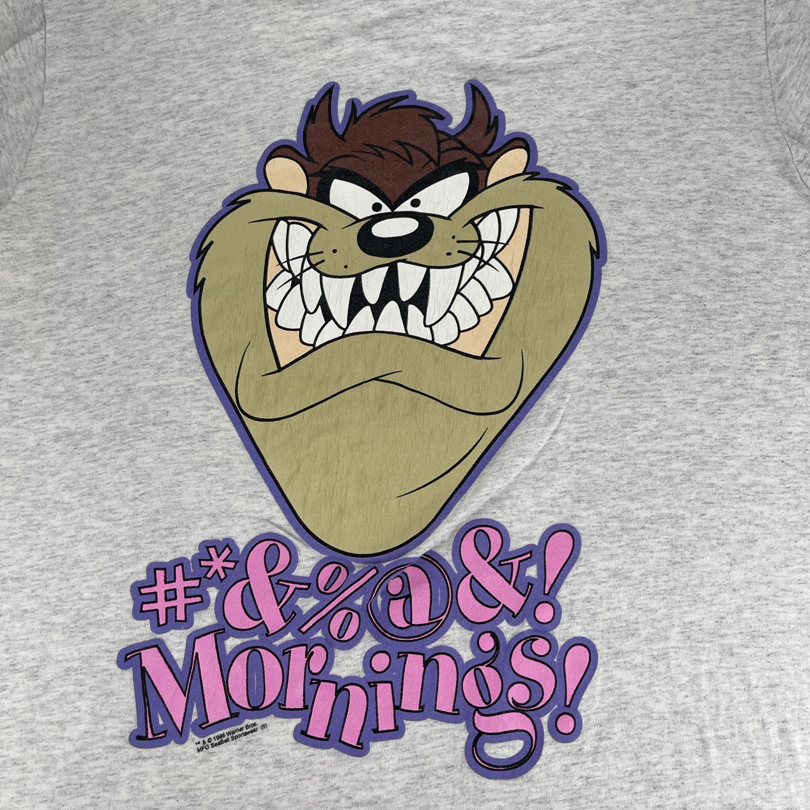 Vintage 1995 Looney Tunes Taz Tasmanian Devil Long T-Shirt One Size XL Sleep