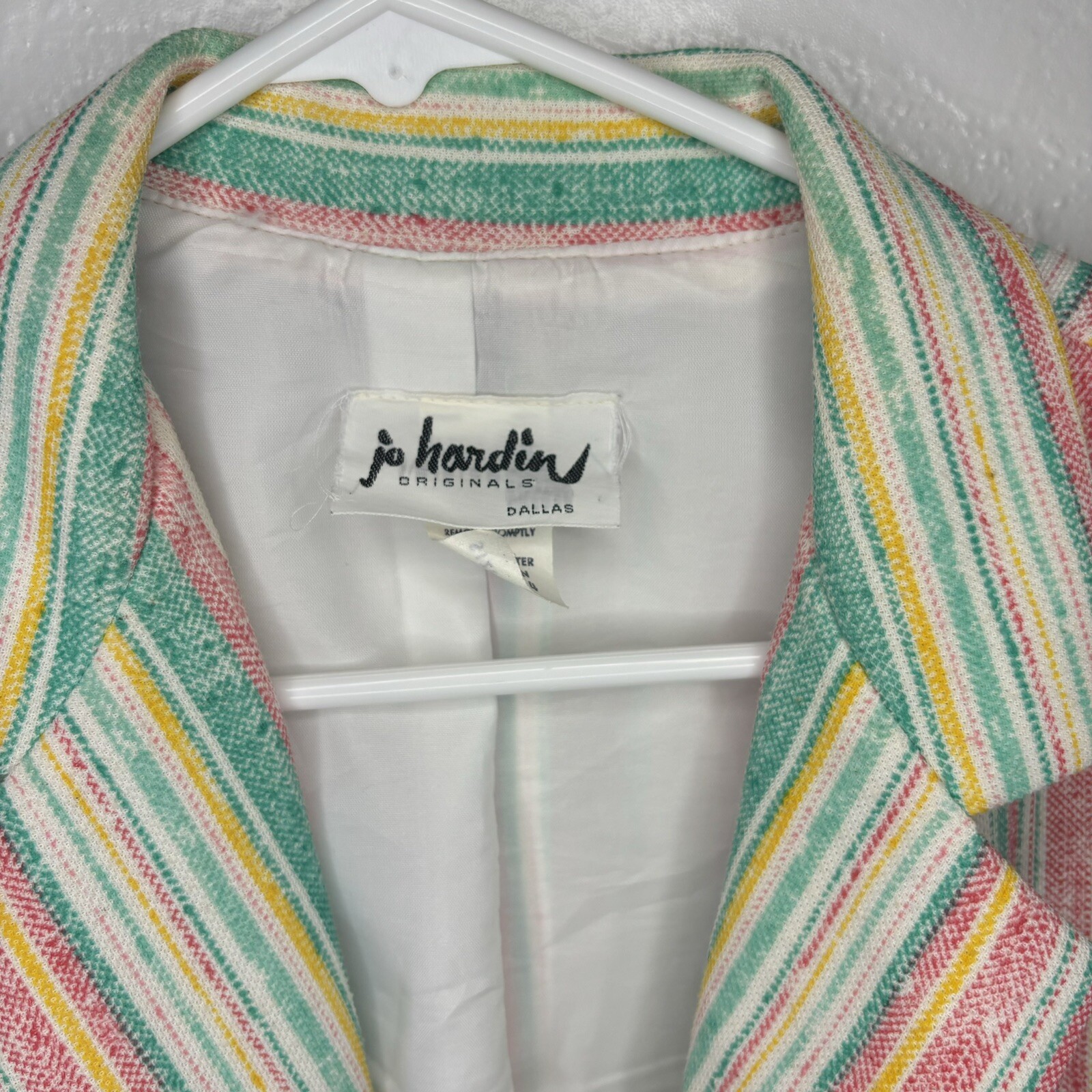 Vintage JO HARDIN Multicolor Blazer Sz 14 Women Professional Brunch Work Office