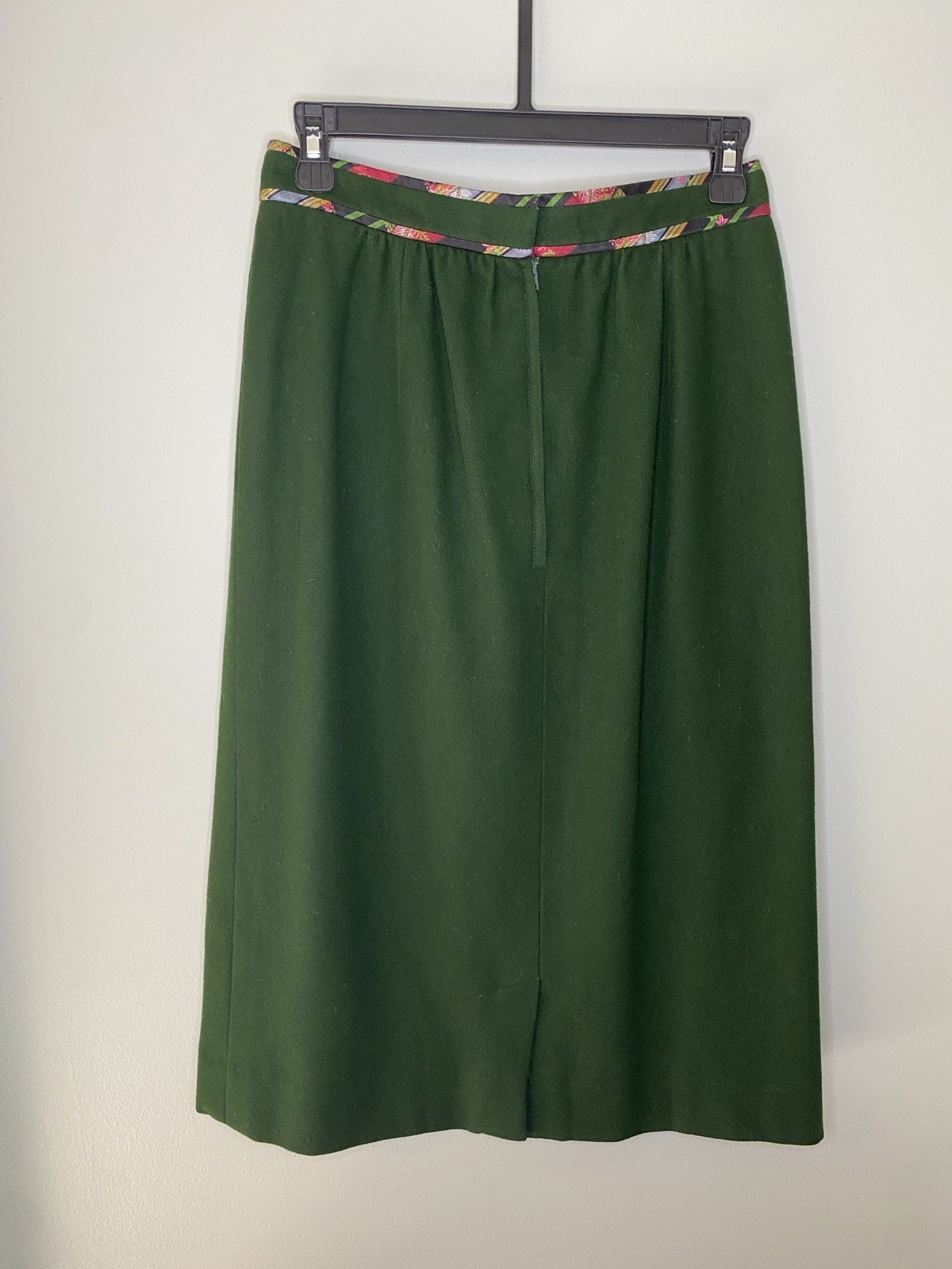 Rare Austria Vintage Wool Viscose Pencil Skirt Green Sz 38 Tailored Classic