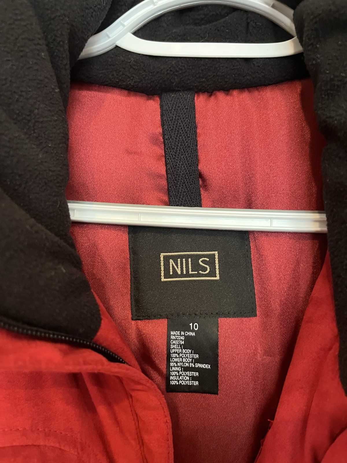 Vintage NILS Red Skiwear One Piece Ski Suit Women’s size 10