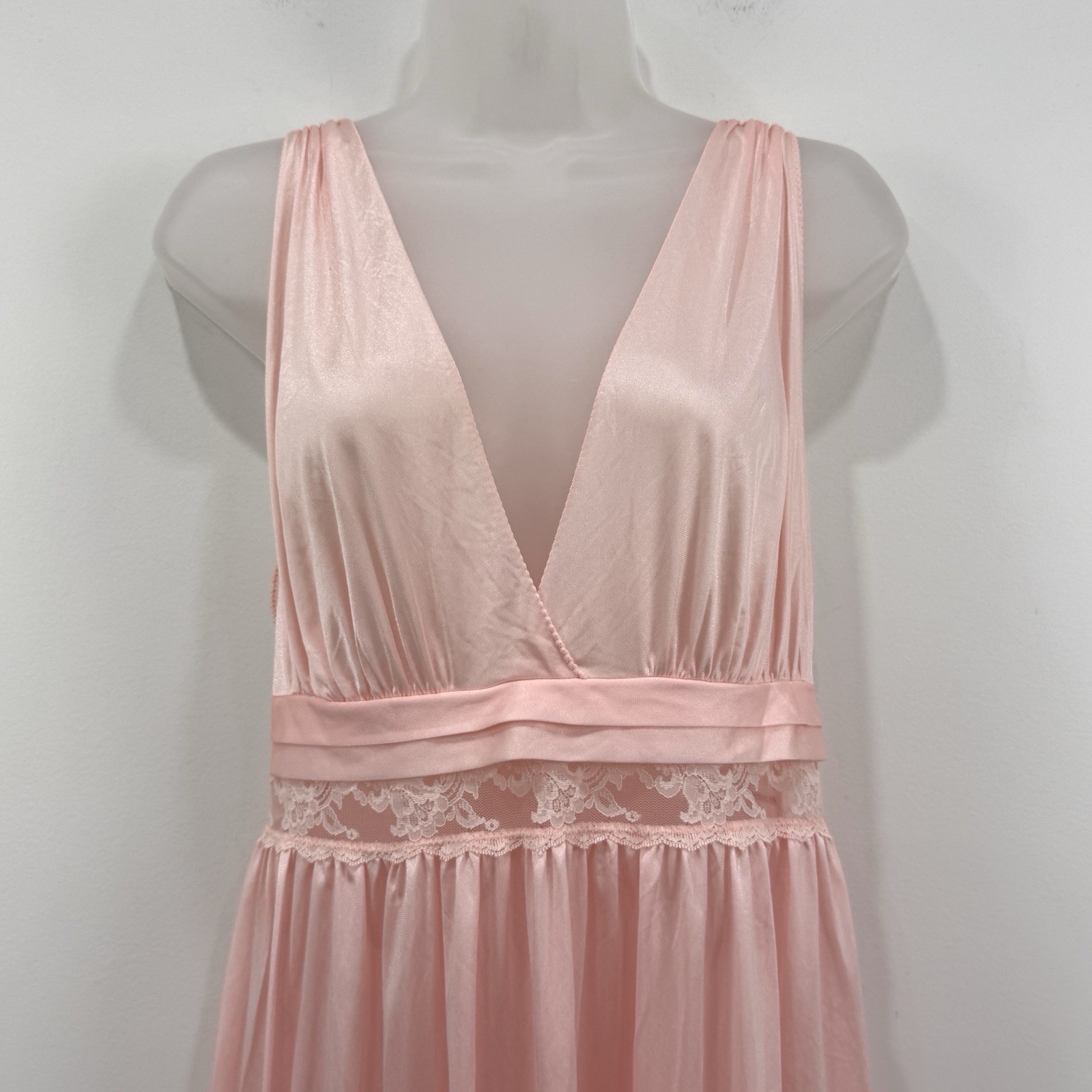 VTG Gilead Nightgown M Pink Maxi Victorian Babydoll Coquette Dainty USA Made