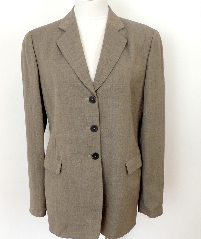 Vintage Giorgio Armani Le Collezioni Blazer Jacket 12 Gray Tweed Made In Italy