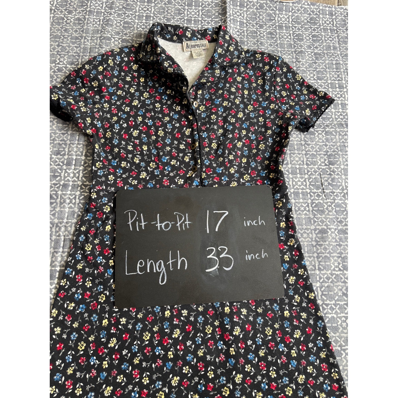 Vintage 90s Ditsy Floral Grunge Mini Dress Aeropostale Cottagecore Whimsigoth XS