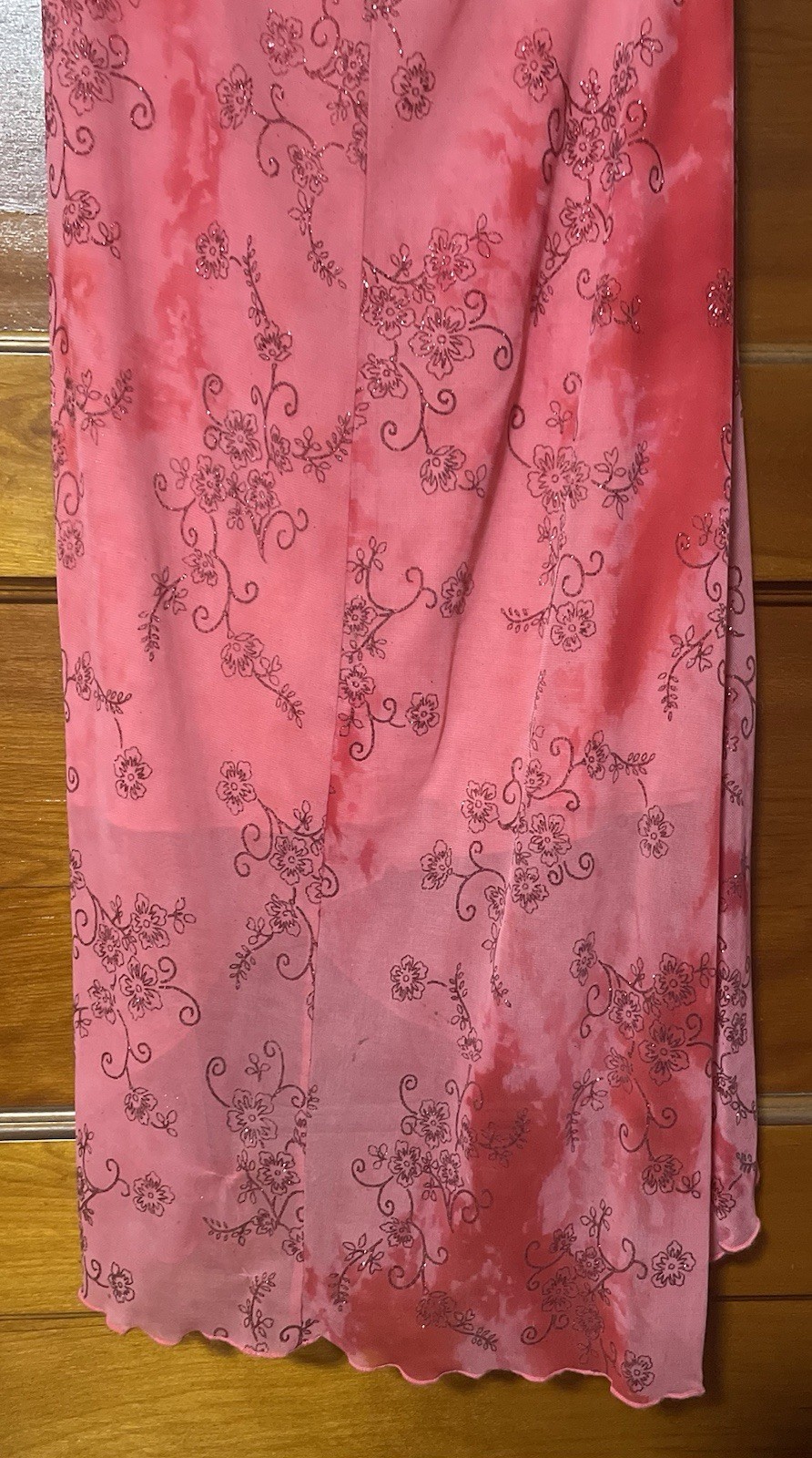 Vintage Taboo Pink Coral Sparkley Tube Top Homecoming Dress Juniors Size Medium