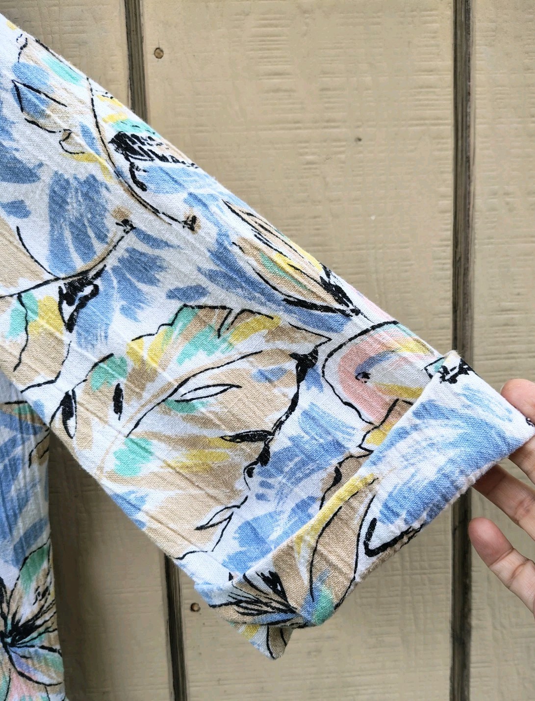 ACT III Vintage Blazer Floral Open Front Jacket Pastel Tropical Coastal 80’s
