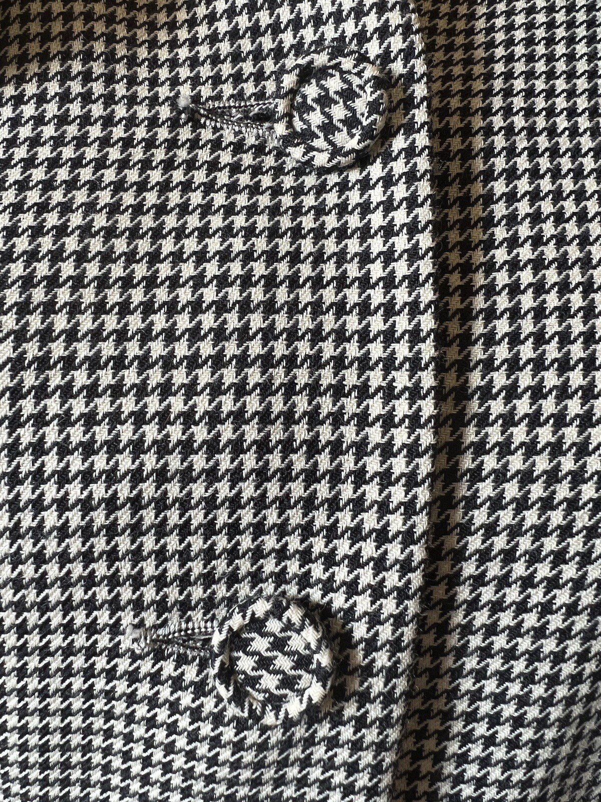 Vintage Norma Kamali 80’s Women’s Jacket Blazer Black White Houndstooth Velvet